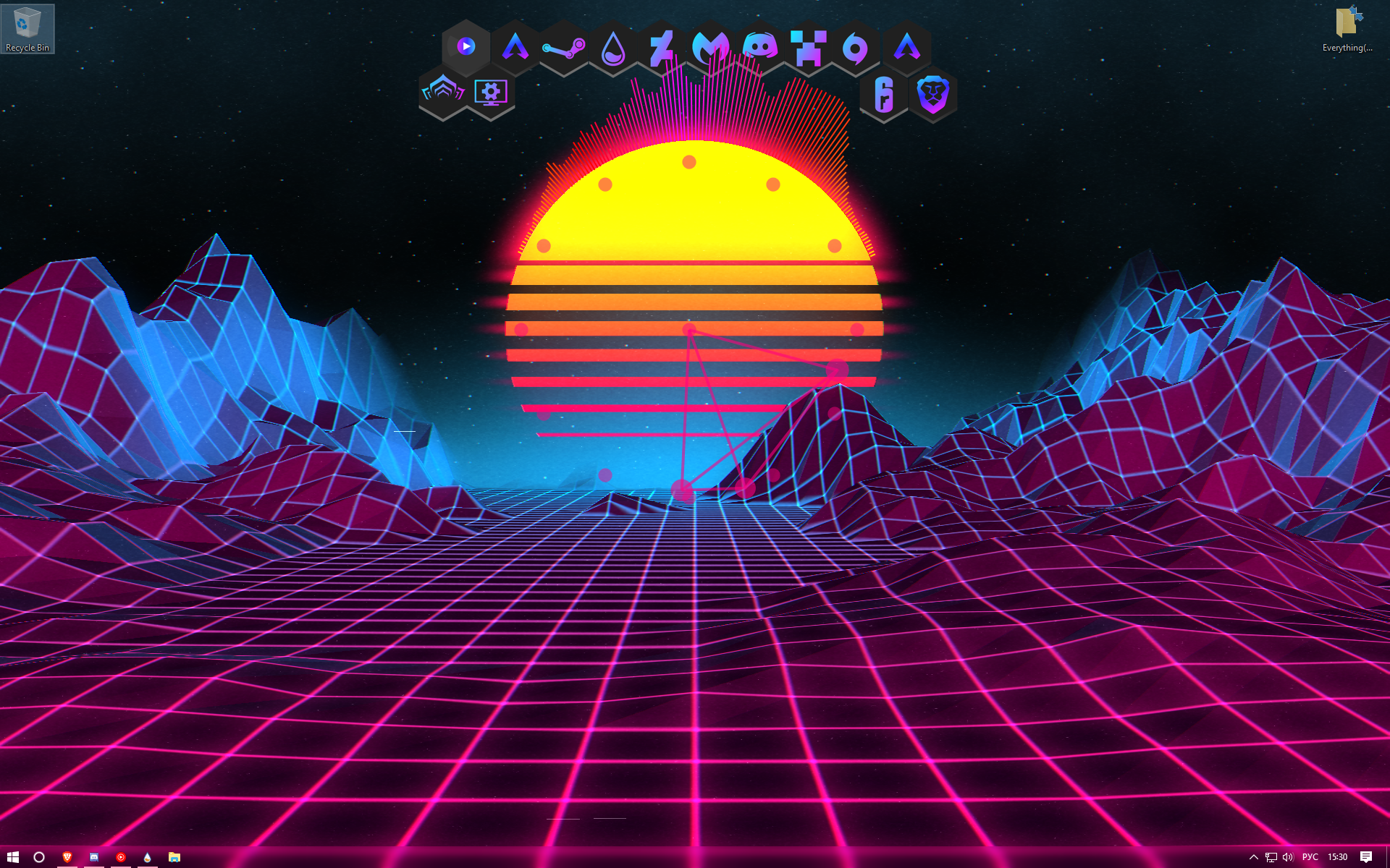 Rainmeter neon clock famefer