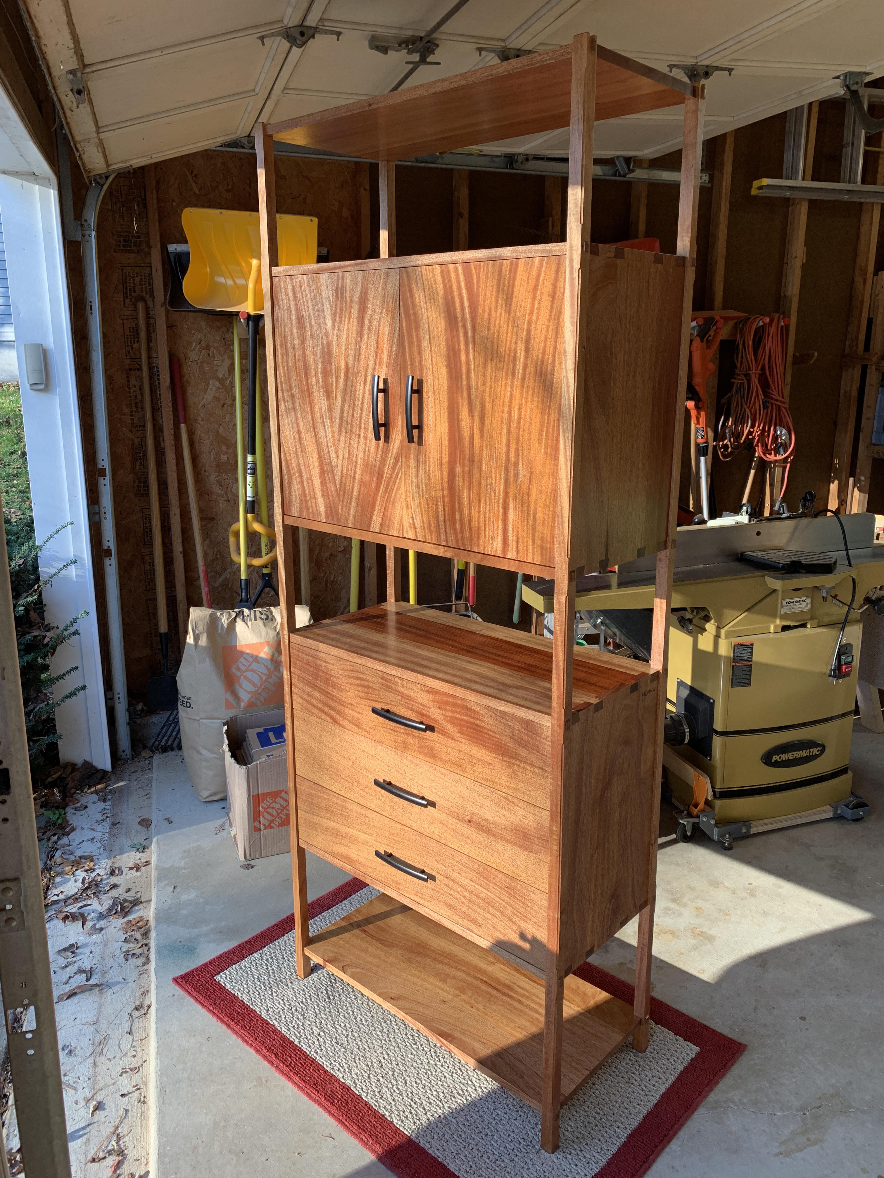 Mahogany free standing linen closet r/woodworking