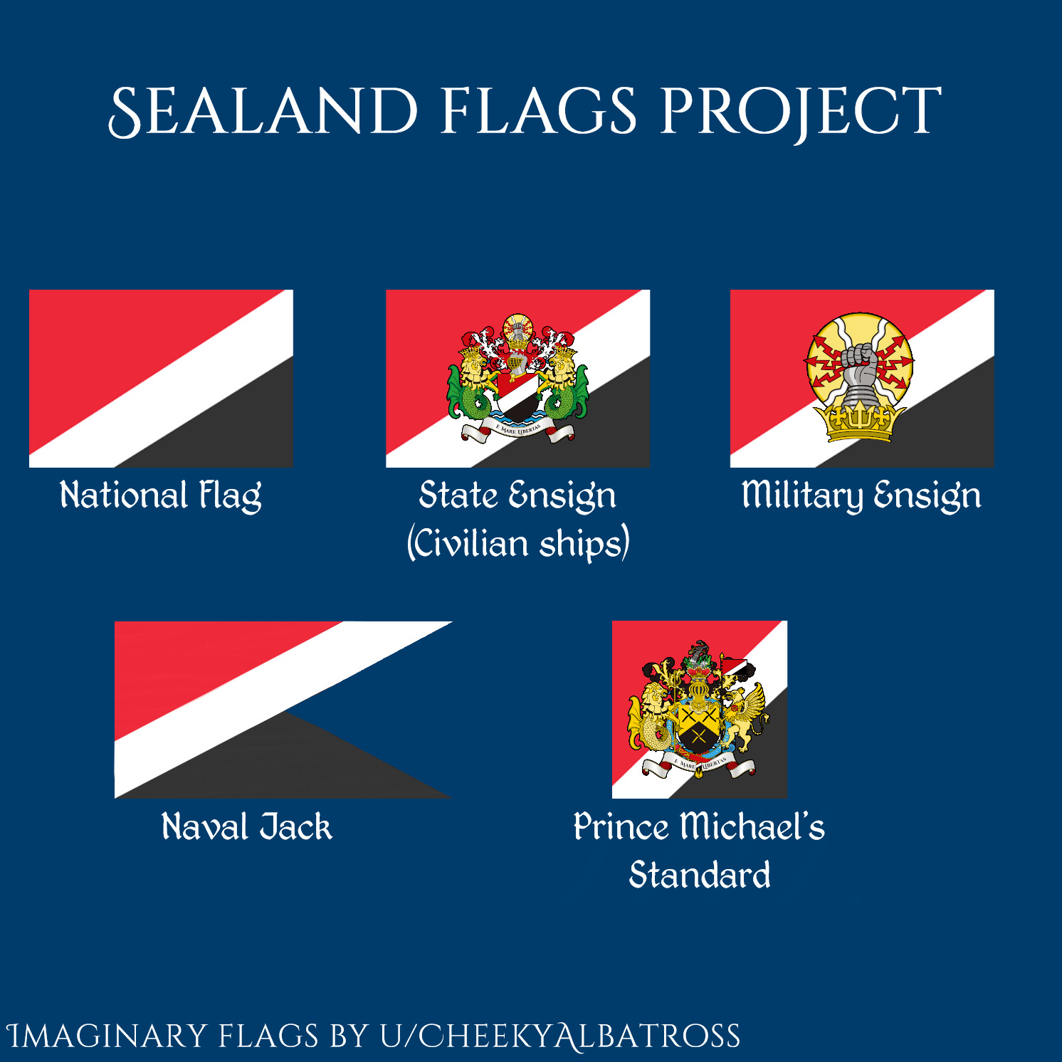 Some flags for Sealand r/vexillology