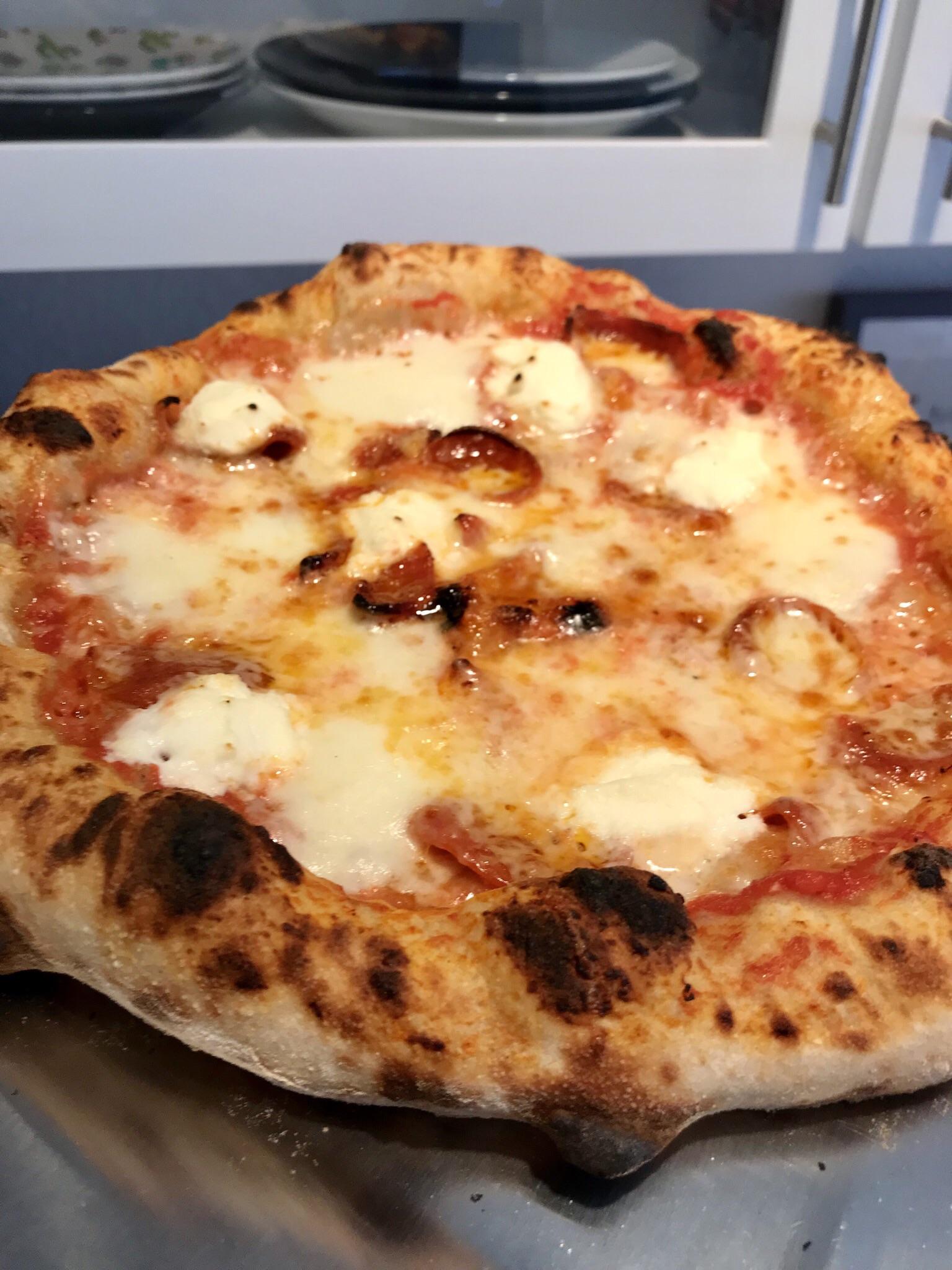 Pepperoni and Ricotta Cheese on Sourdough r/Pizza