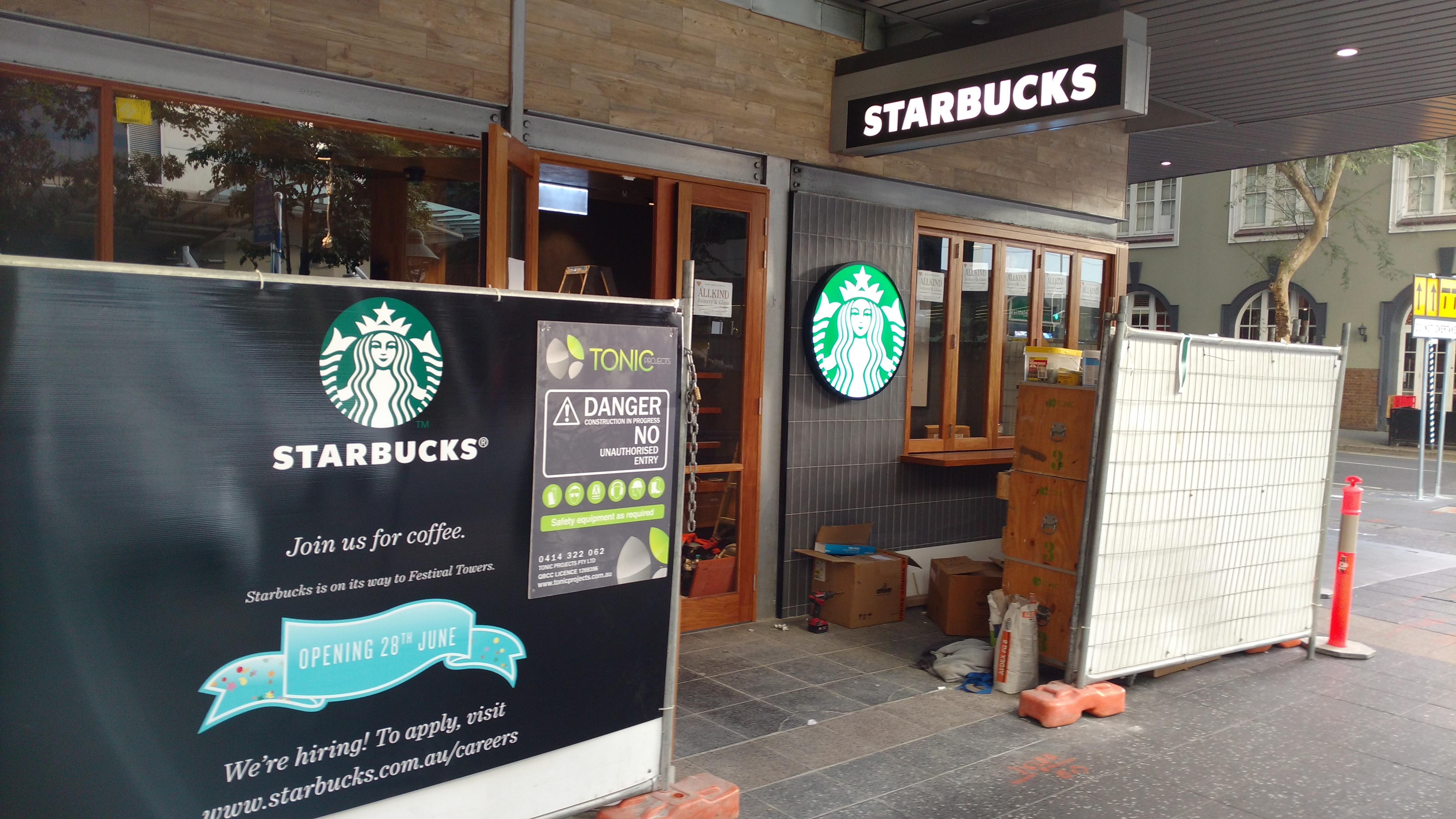 First Starbucks to open in Brisbane on the corner of Albert and