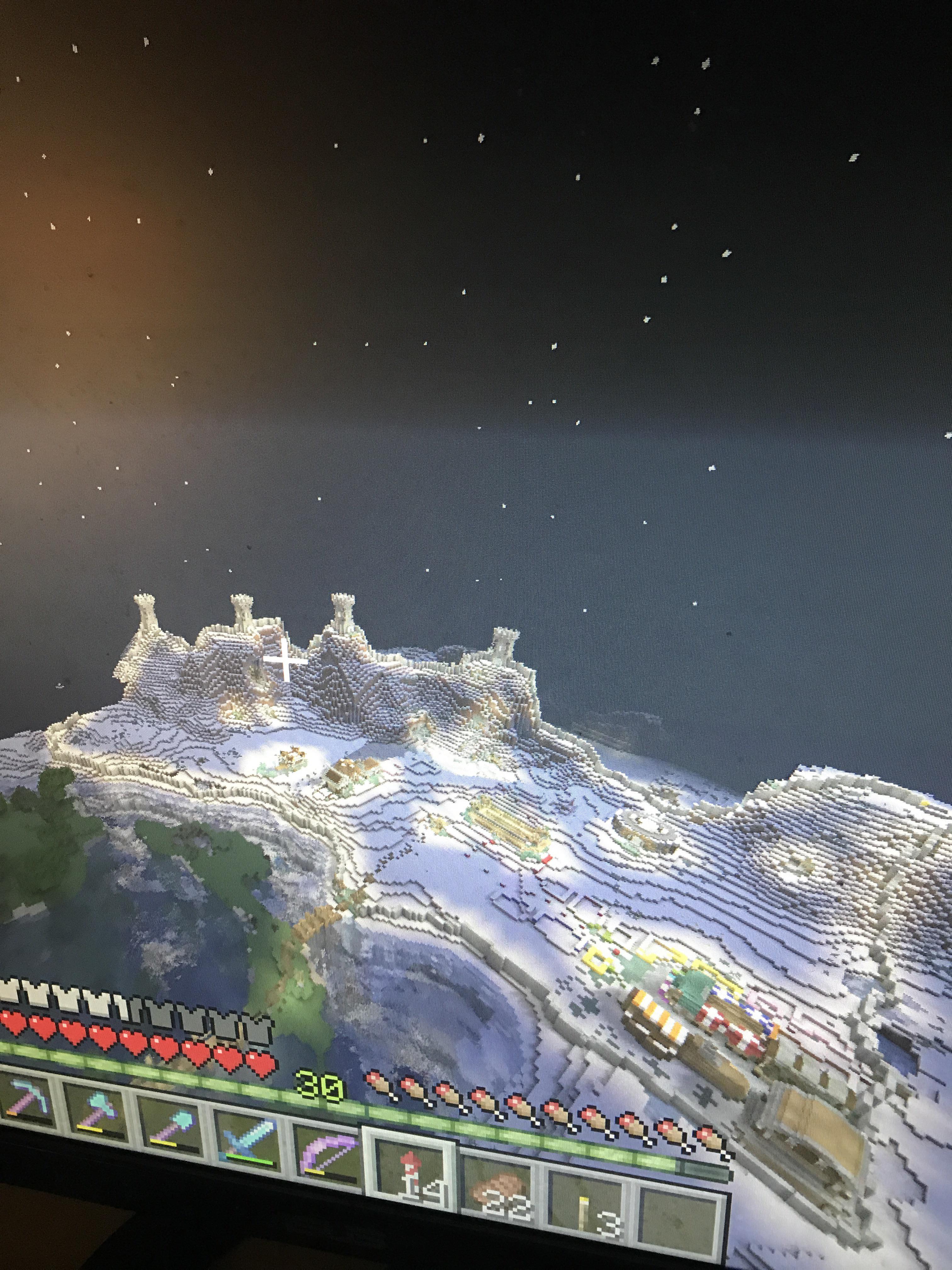 Any ideas how to light it up without Melting the snow r/Minecraft