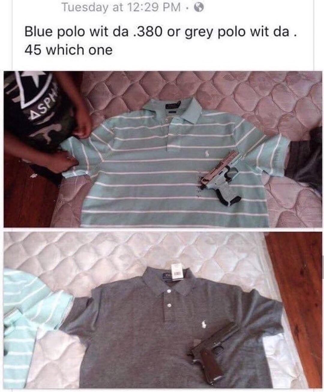 Which one would fit a yellow polo r/memes