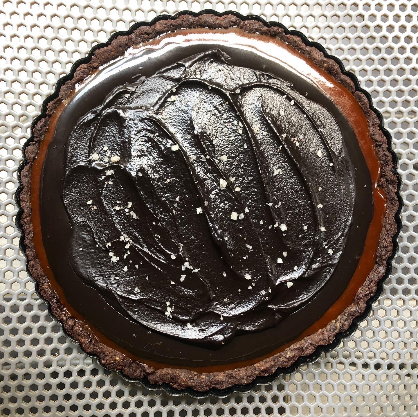 Made Claire’s Salted CaramelChocolate Tart. It was a lot of work but