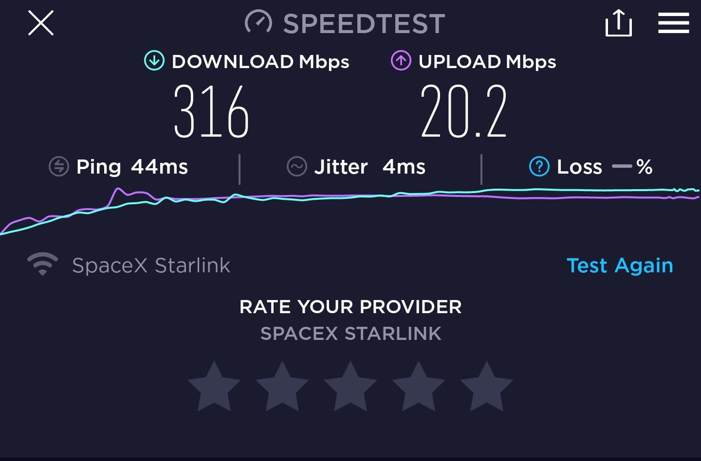 Just finished setting up my new Starlink Night a day