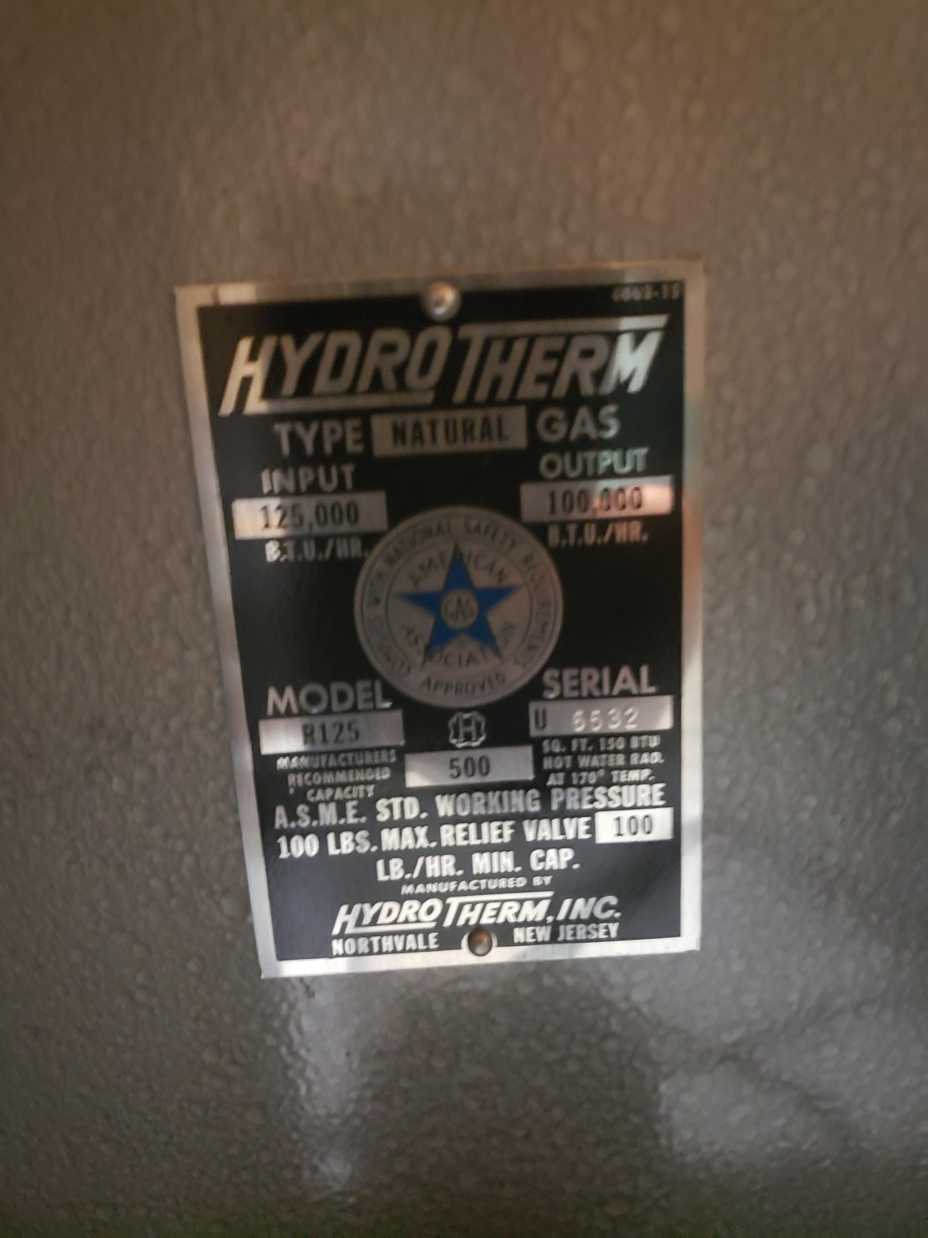 Lighting a pilot light on a hydrotherm model R125 boiler unit. I can't