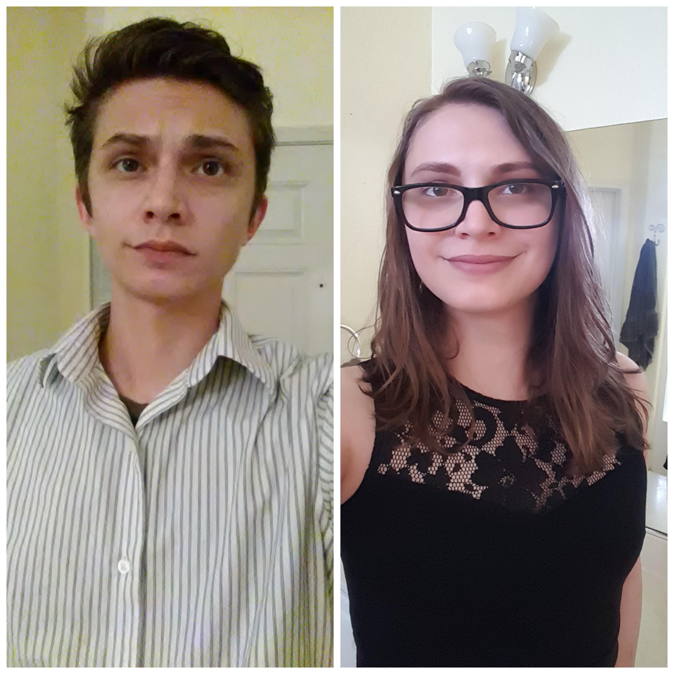 Before and after 2 years of hrt. r/lgbt