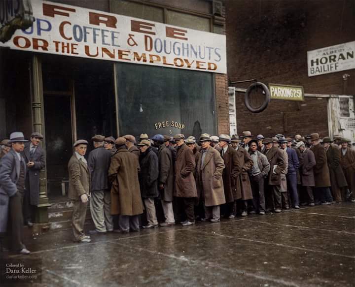 Al Capone's free soup kitchen feeding unemployed Americans during the