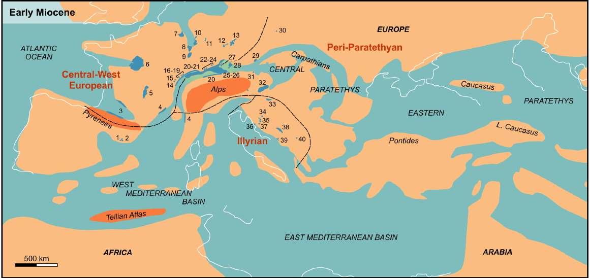 Map of Europe 20 million years ago r/europe