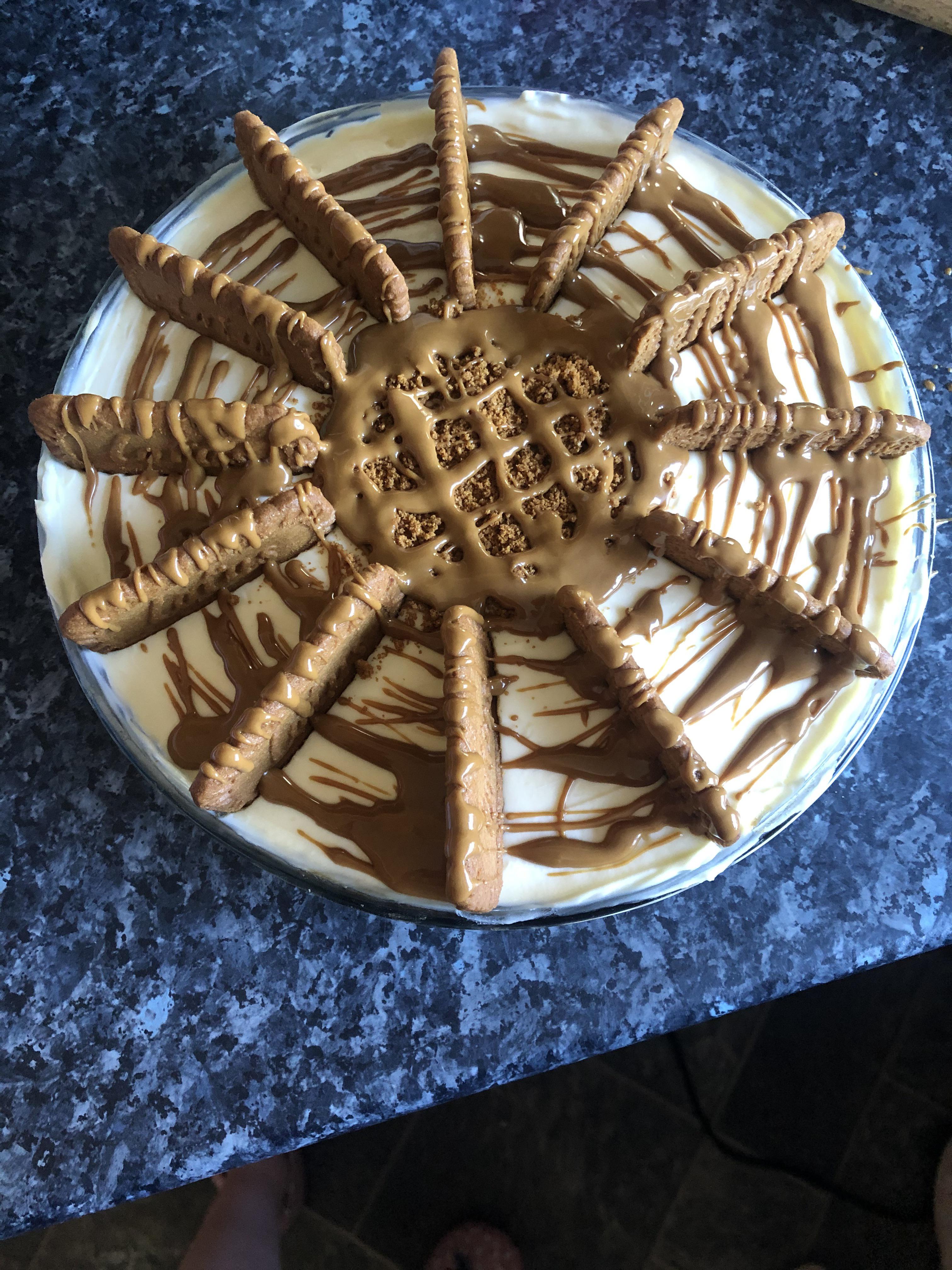 Lotus Biscoff cheesecake with hobnob base made by my girlfriend last