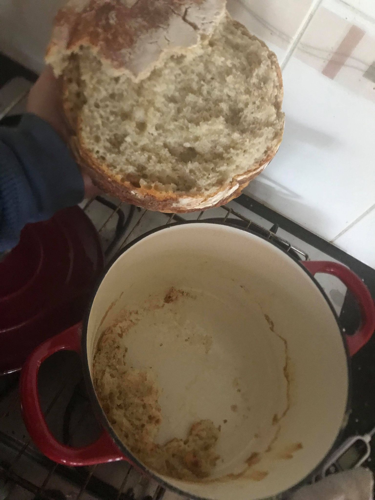 First time baking in a Dutch oven, couldn't preheat cause of an enamel