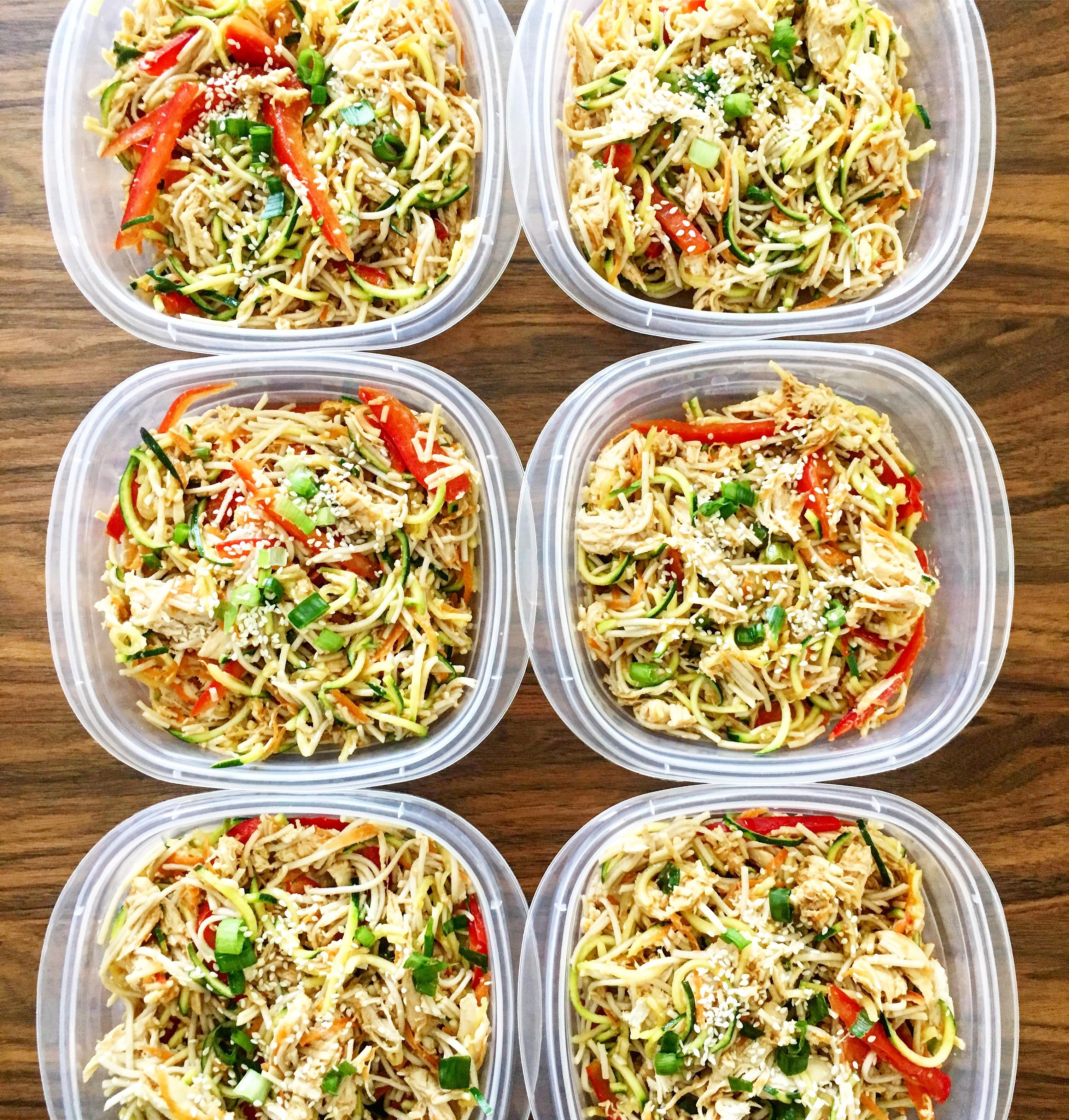 Soba Noodle Salad with Zucchini Noodles & Shredded Chicken r