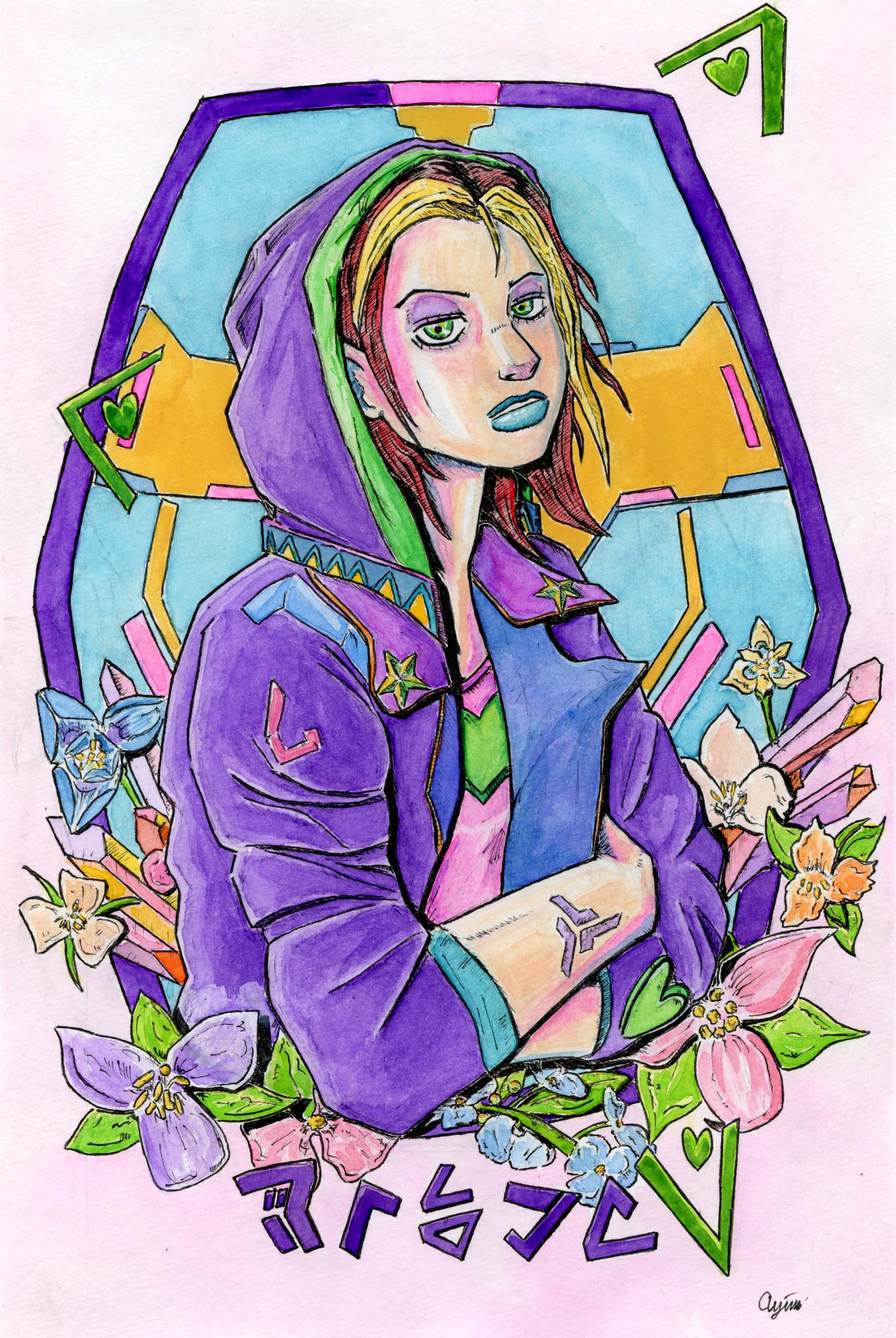 Did a JoJoinspired portrait of Zorya Triglav for Zorya's Bizarre