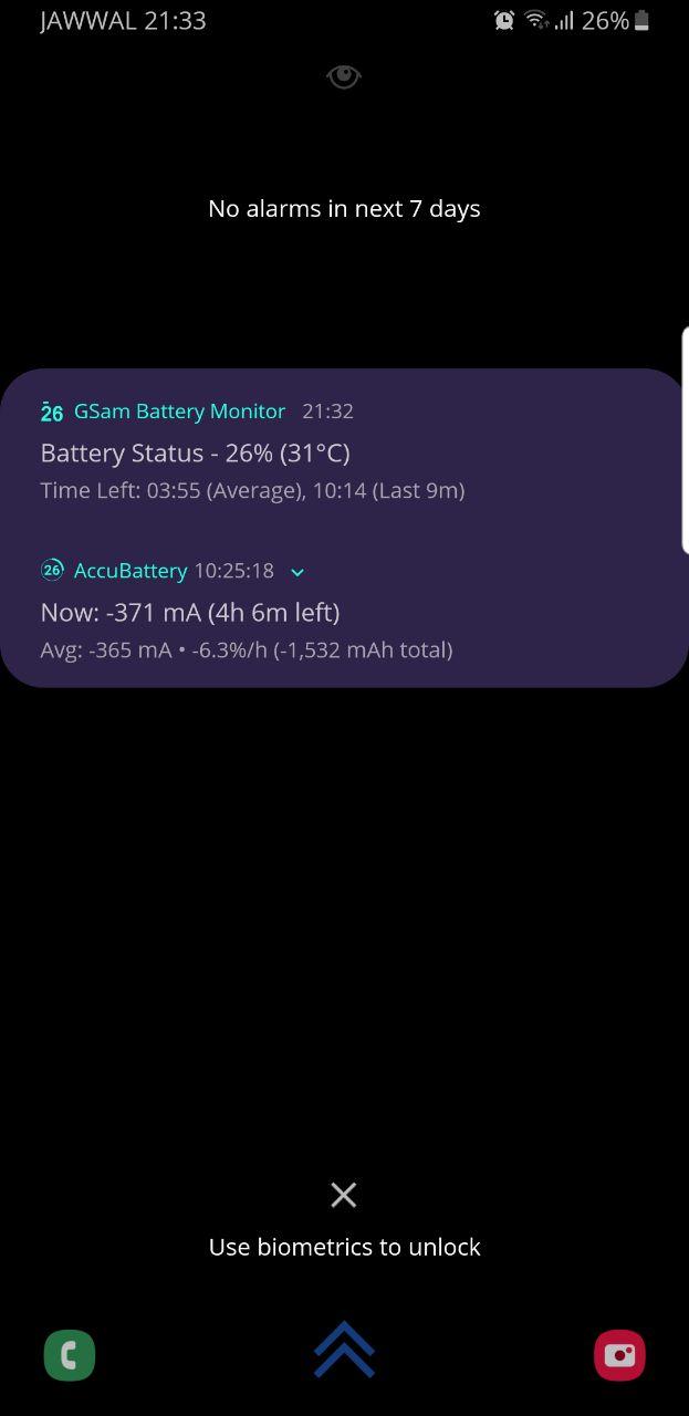 Lock screen doesn't show existing alarms on S8 Android 9. I have work