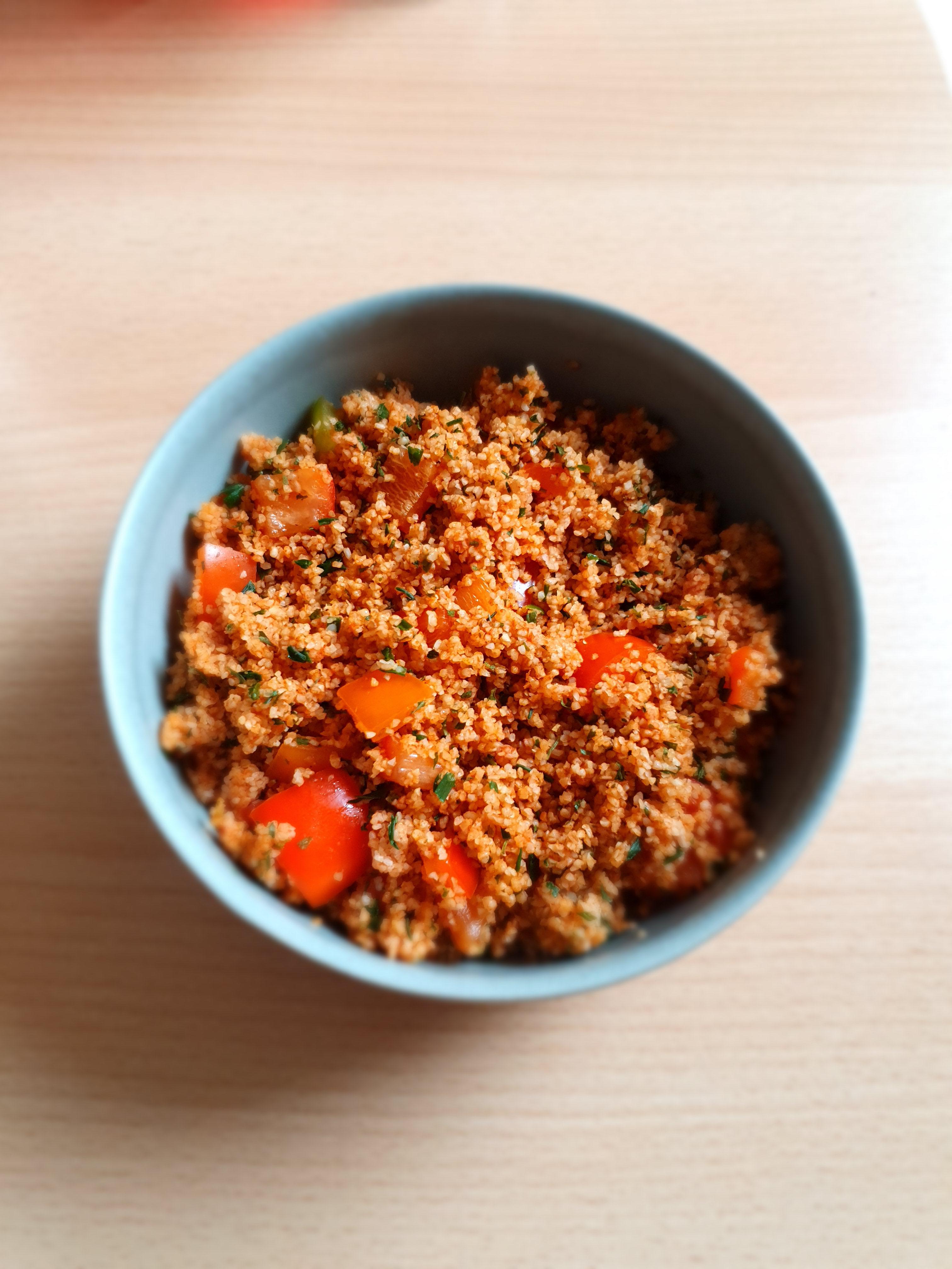 Bulgur with red bell pepper 😋 By far my favorite dish