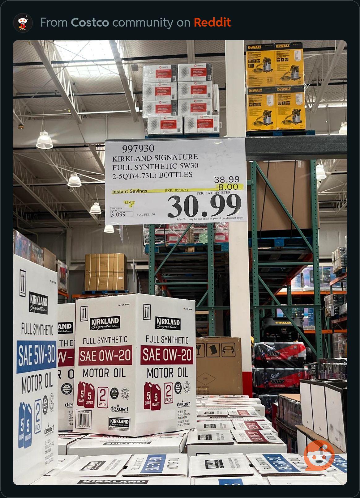 How good is Costco Motor Oil? r/Audi