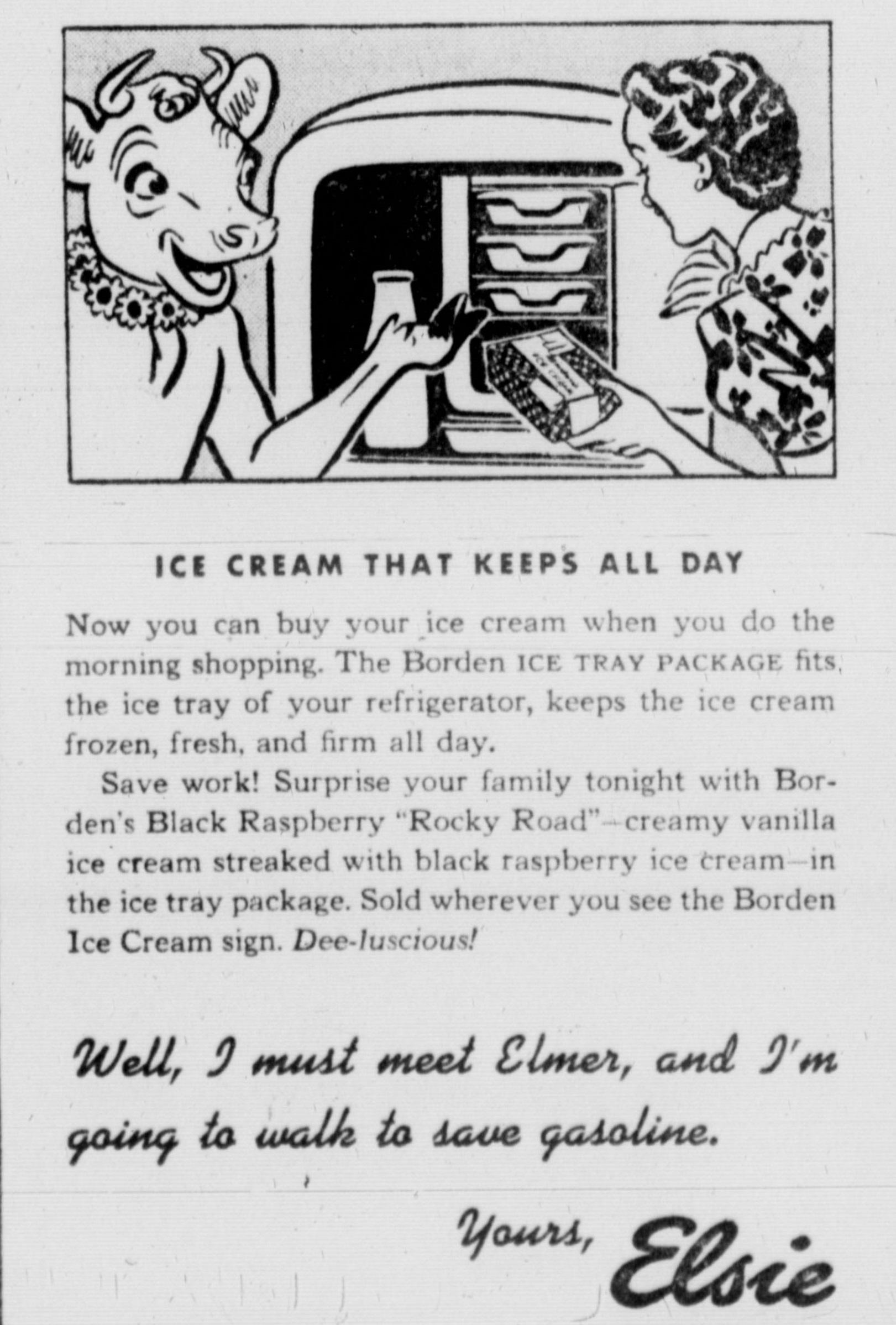 Borden's ice cream ad from 1941 r/vintageads
