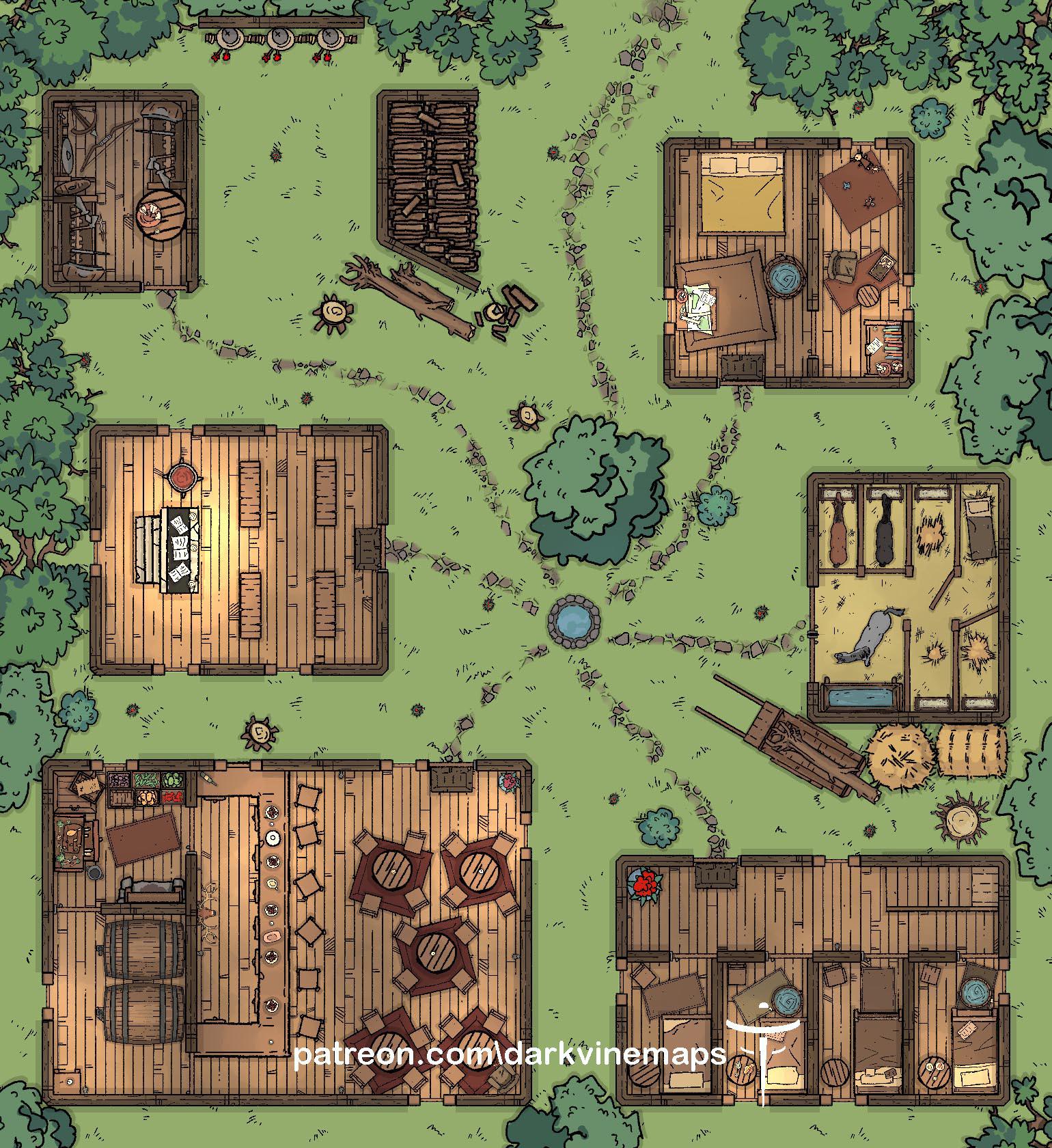 Forest Village [22x24] [Battlemap] r/dndmaps