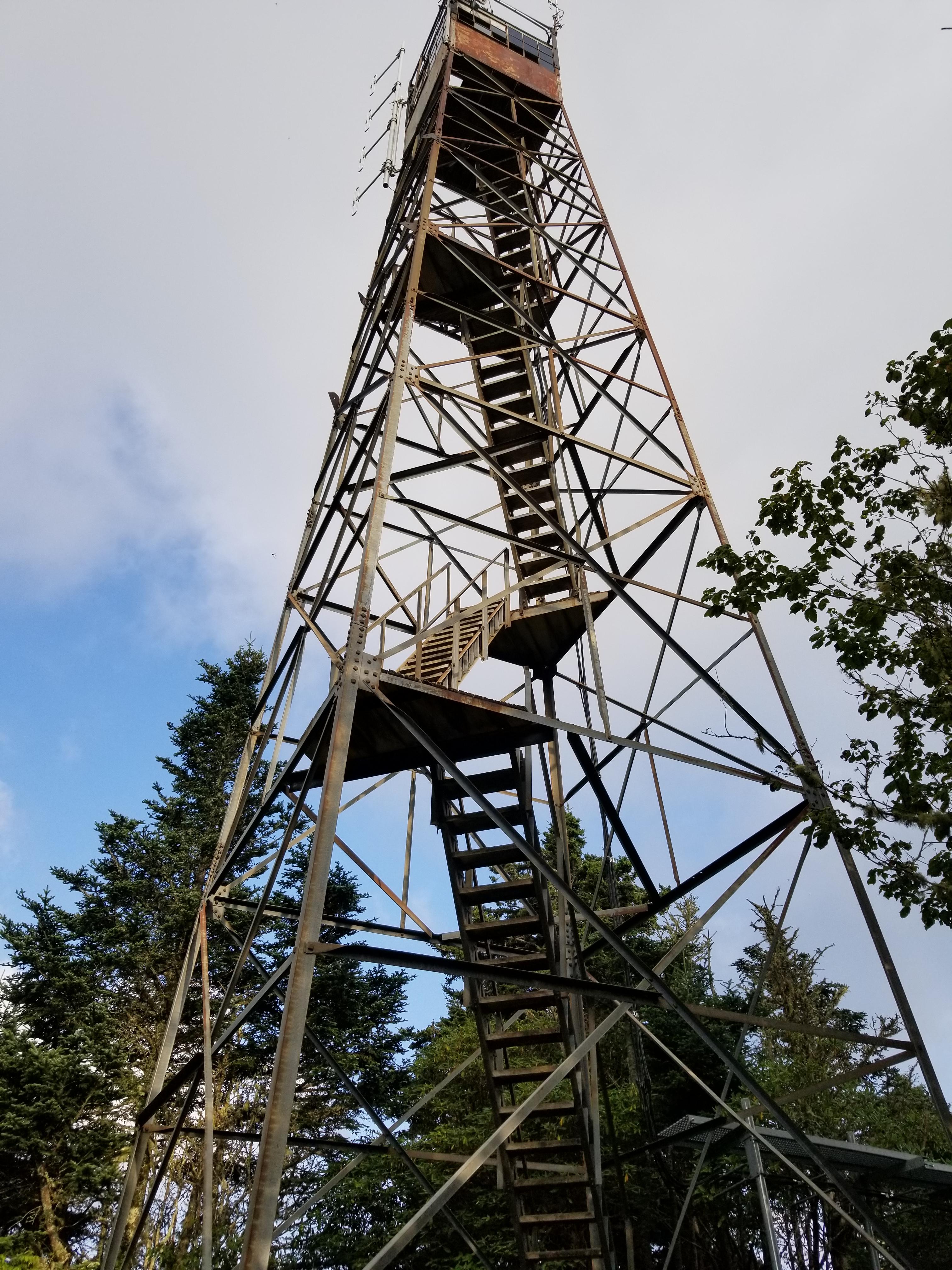 Fire tower on the top of Mount Sterling. Great Smoky Mountains, North