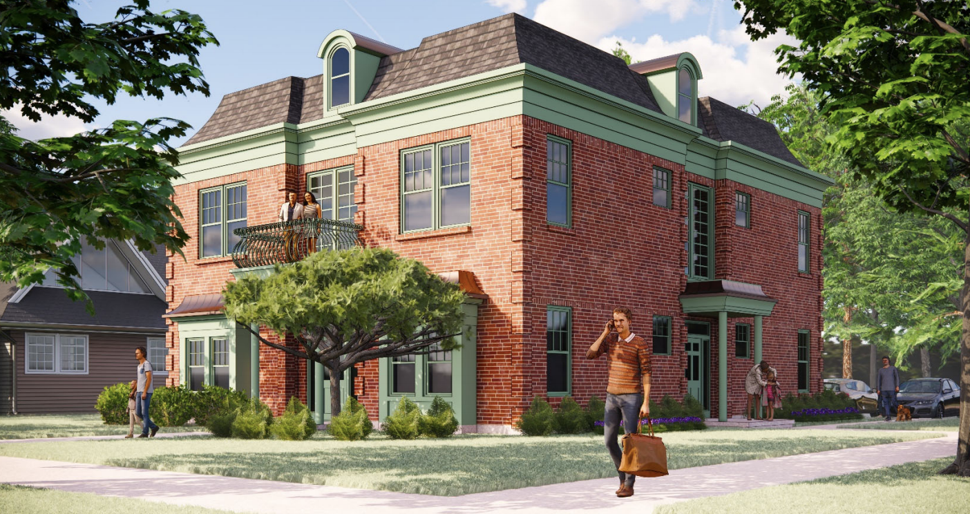 Planned apartment building in Detroit, MI, in the Woodbridge