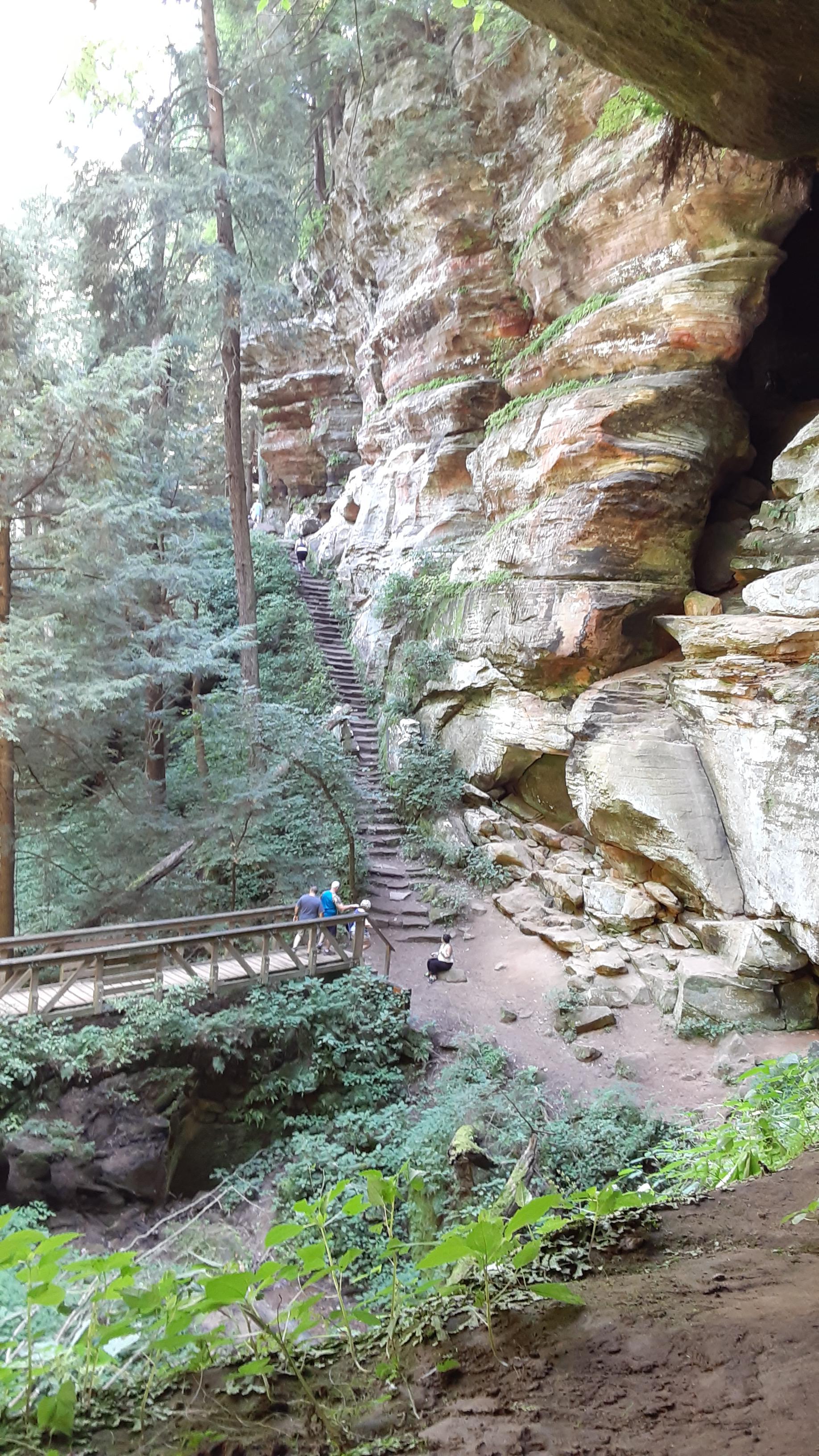 Hiked 12 miles around Hocking hills in Logan Oh. Then to the rock house