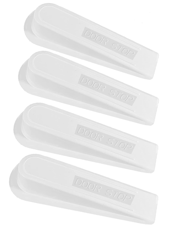 4 Pack Natural Rubber Heavy Duty Door Stoppers, Non Slip Rubber Door