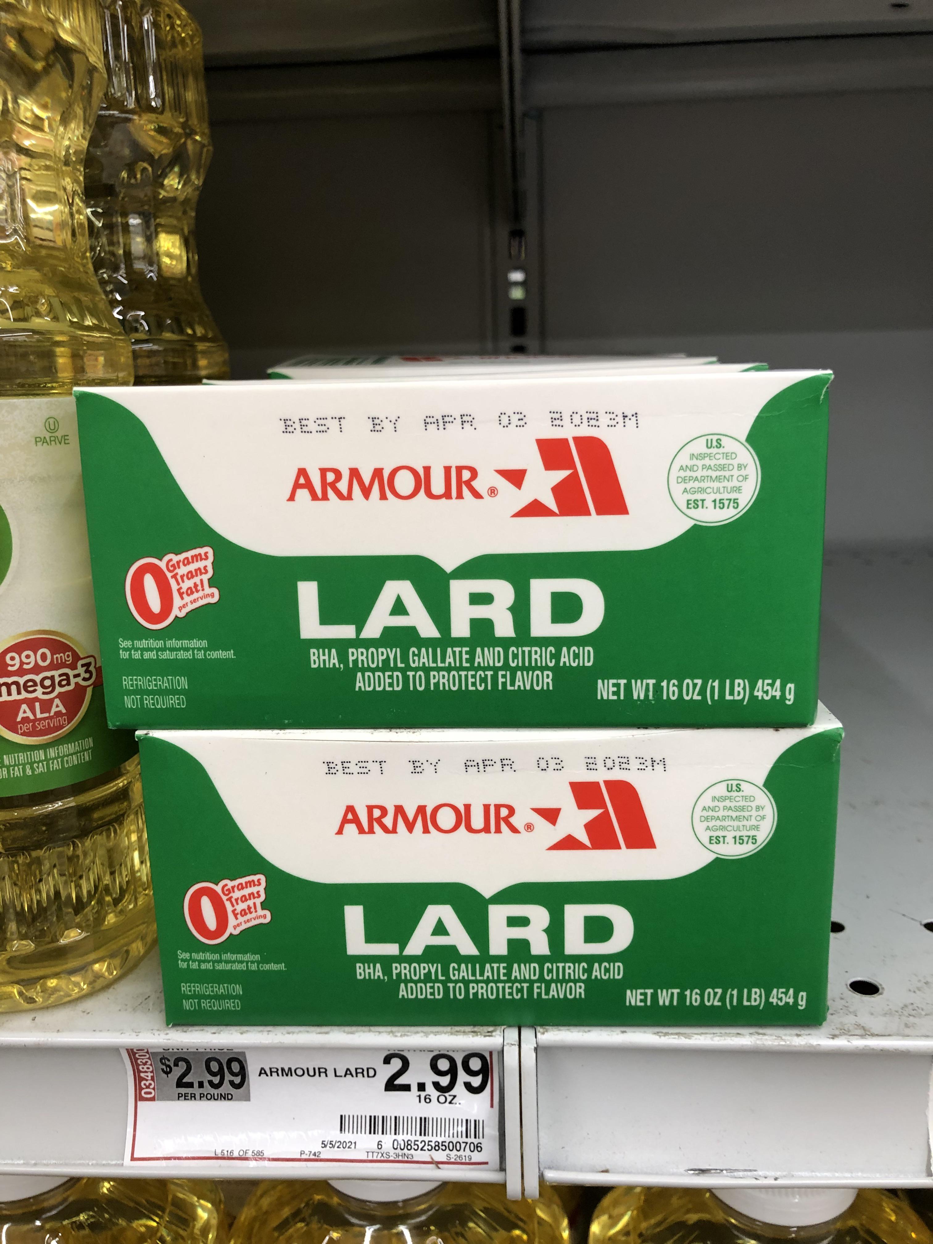 I found lard at the supermarket. r/197