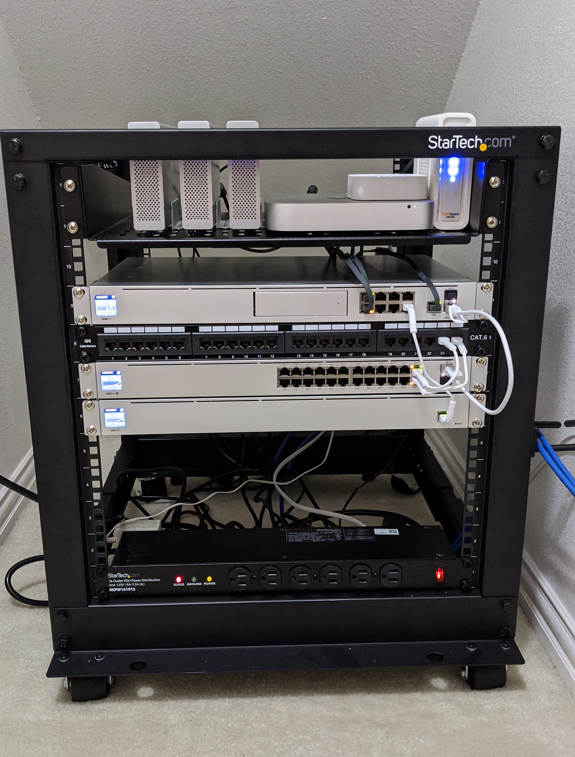 New rack equipment installed in closet under the stairs. Works great