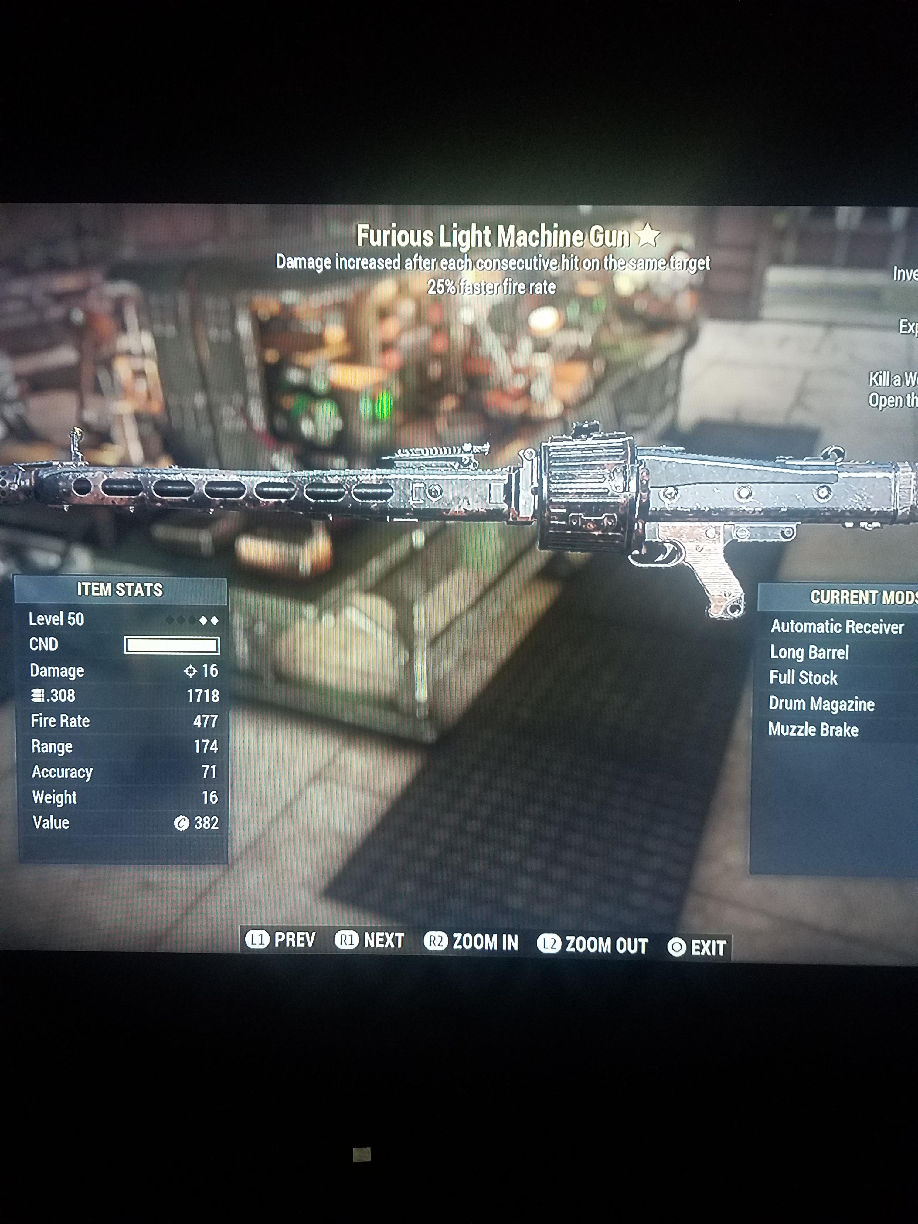 [PS4]H Furious light machine gun W caps or 5.56 r/Market76