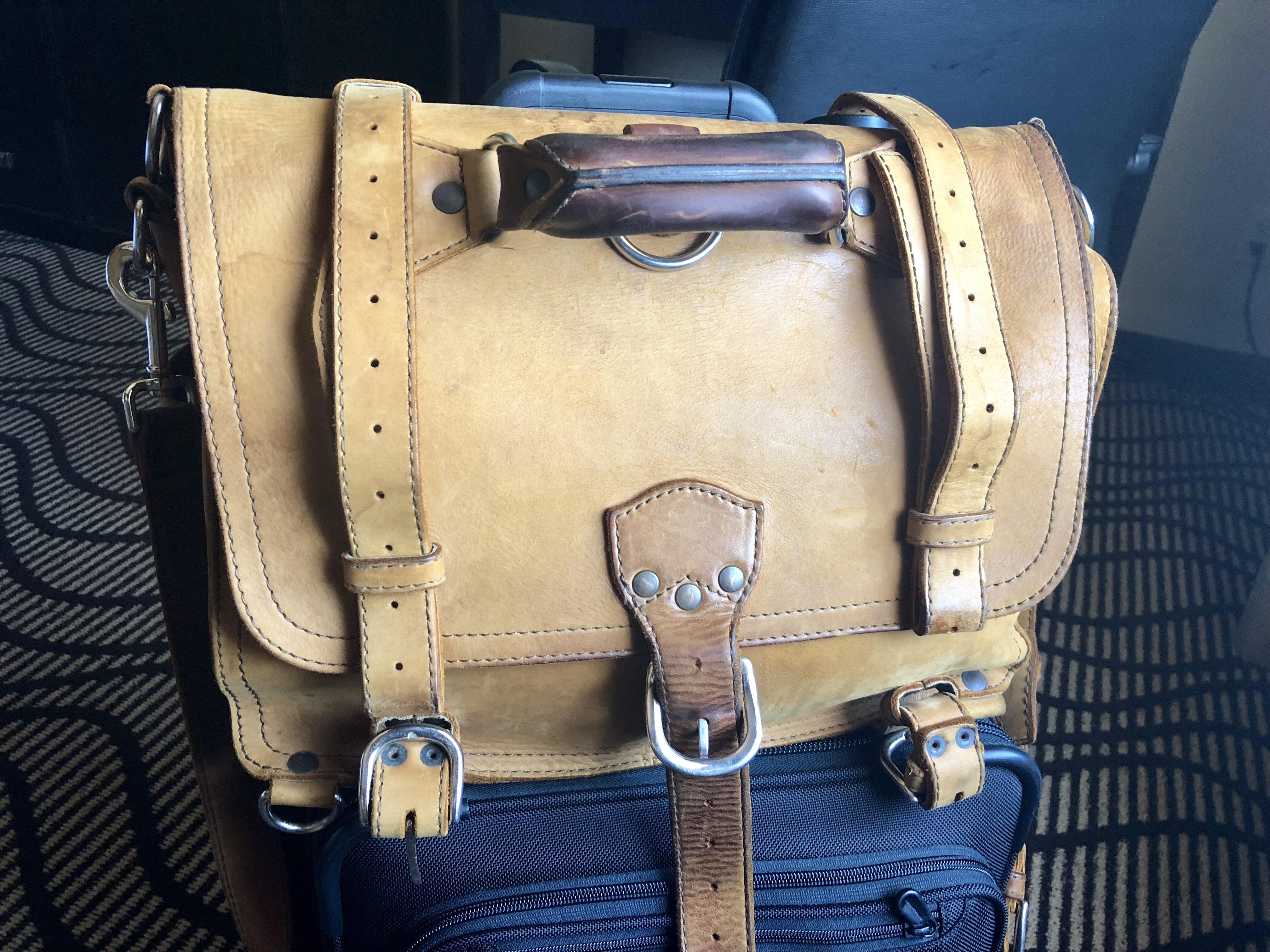 Saddleback Leather bag bought in 2008. Daily use plus over 100 trips