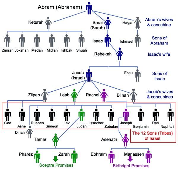 My Primerica selling Christian aunt showed me this Abraham family tree