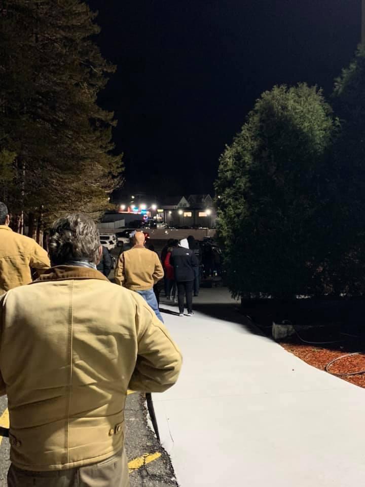 Line for Chinese food last night in Taunton. It wrapped around the back