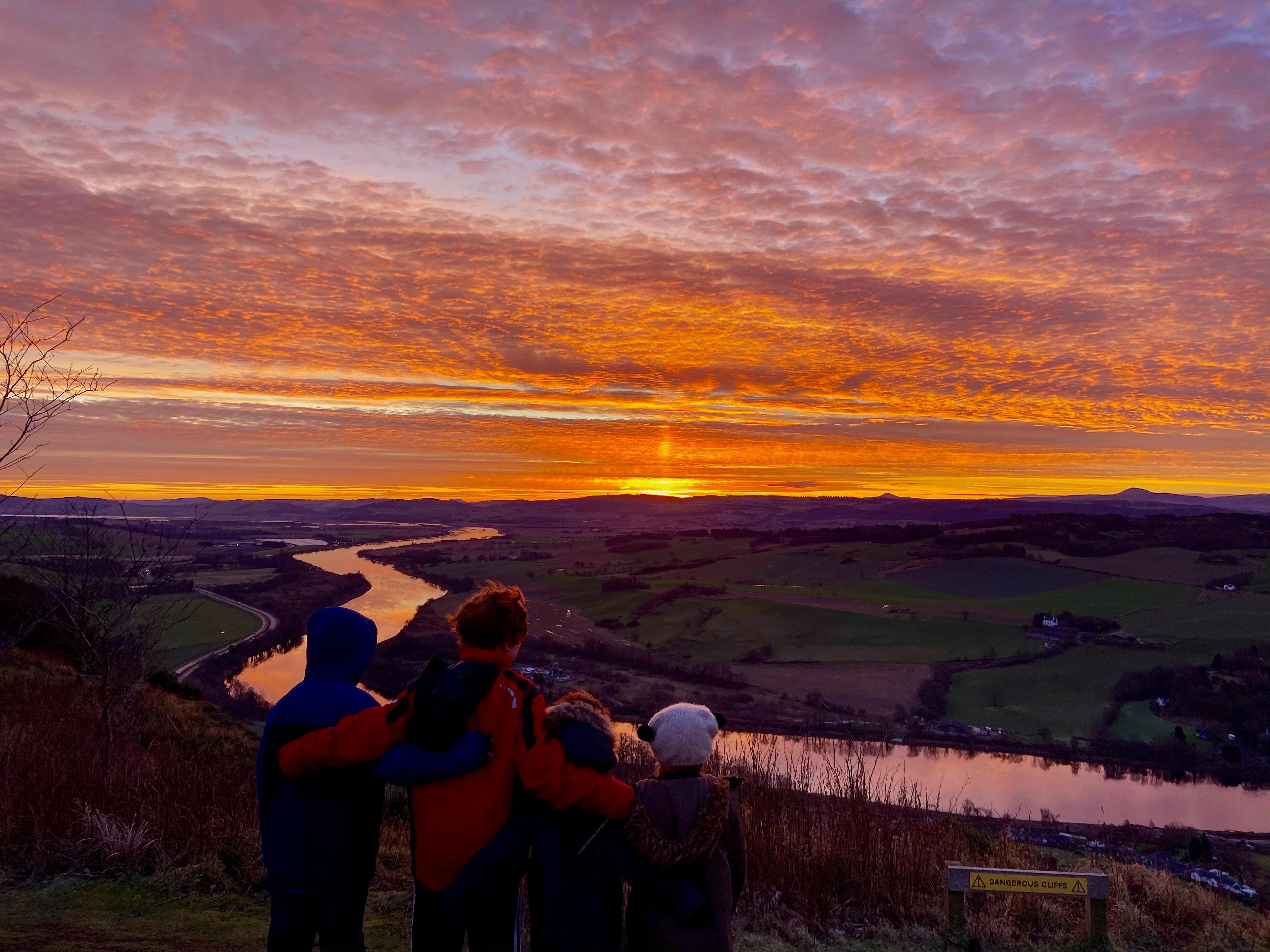 A Still image of the sunrise from Kinnoull Hill, Christmas Morning. Perth. r/Scotland
