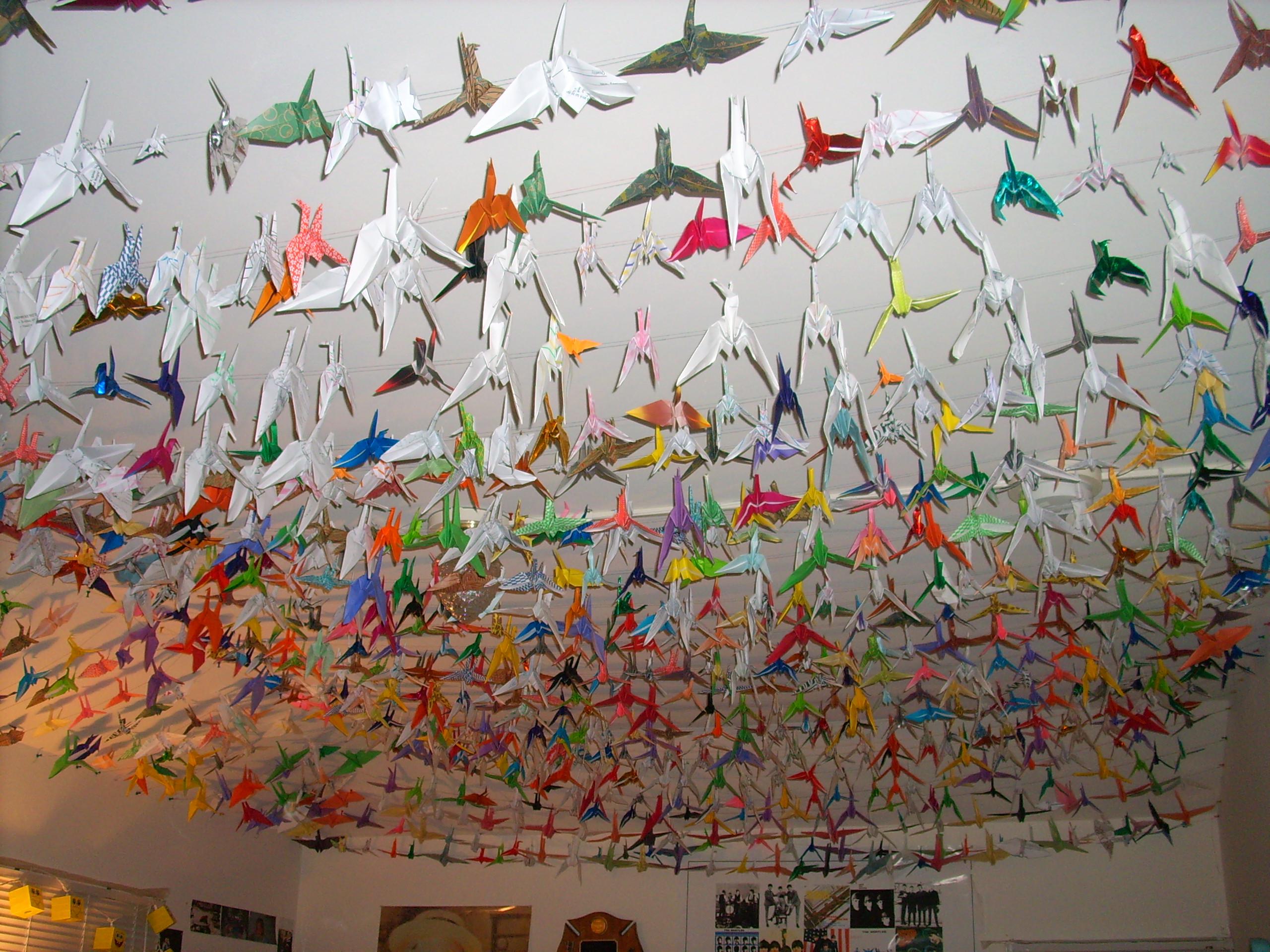 According to Japanese tradition, folding 1,000 paper cranes gives you a chance to make one