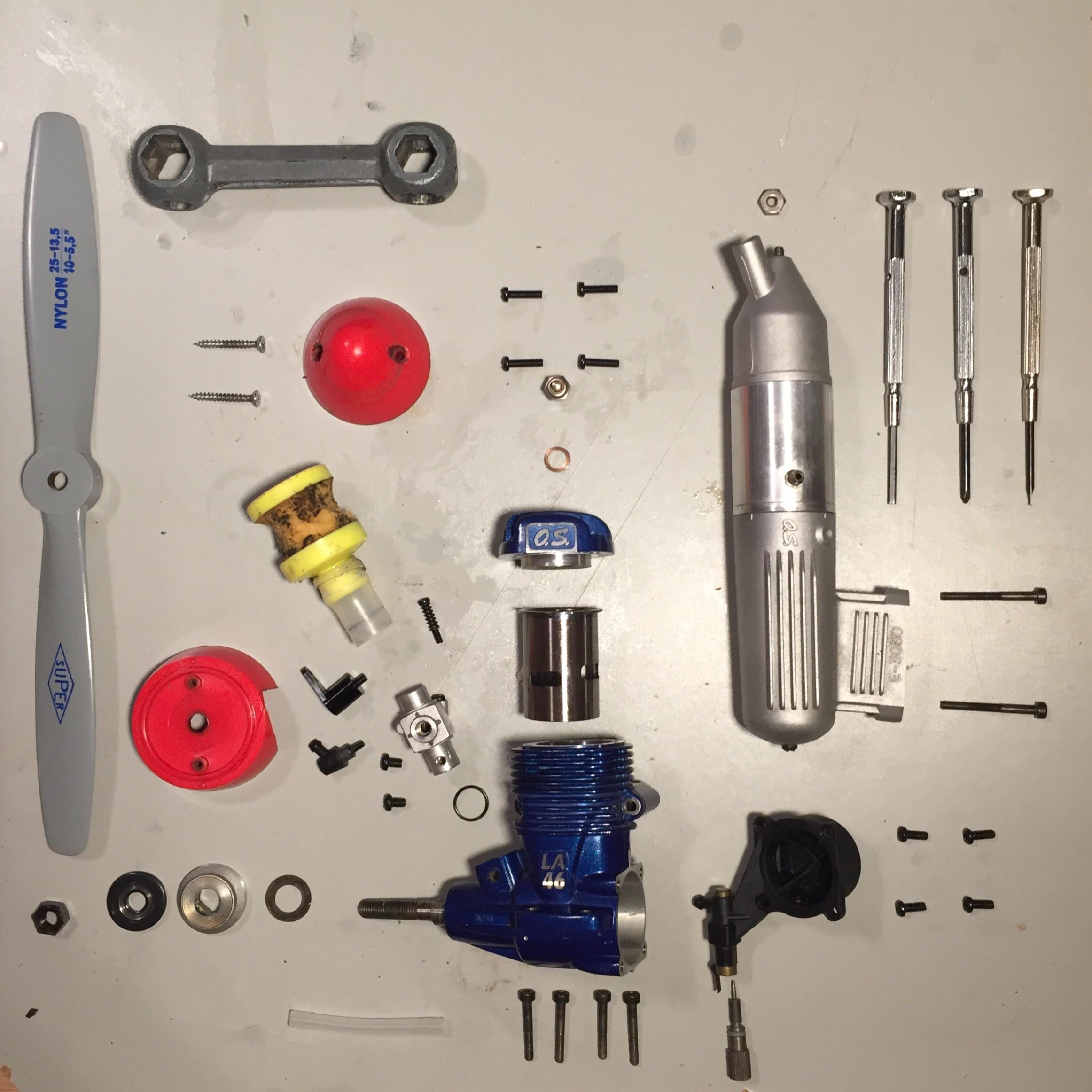 Restoring an old engine from a radio controlled plane r/knolling