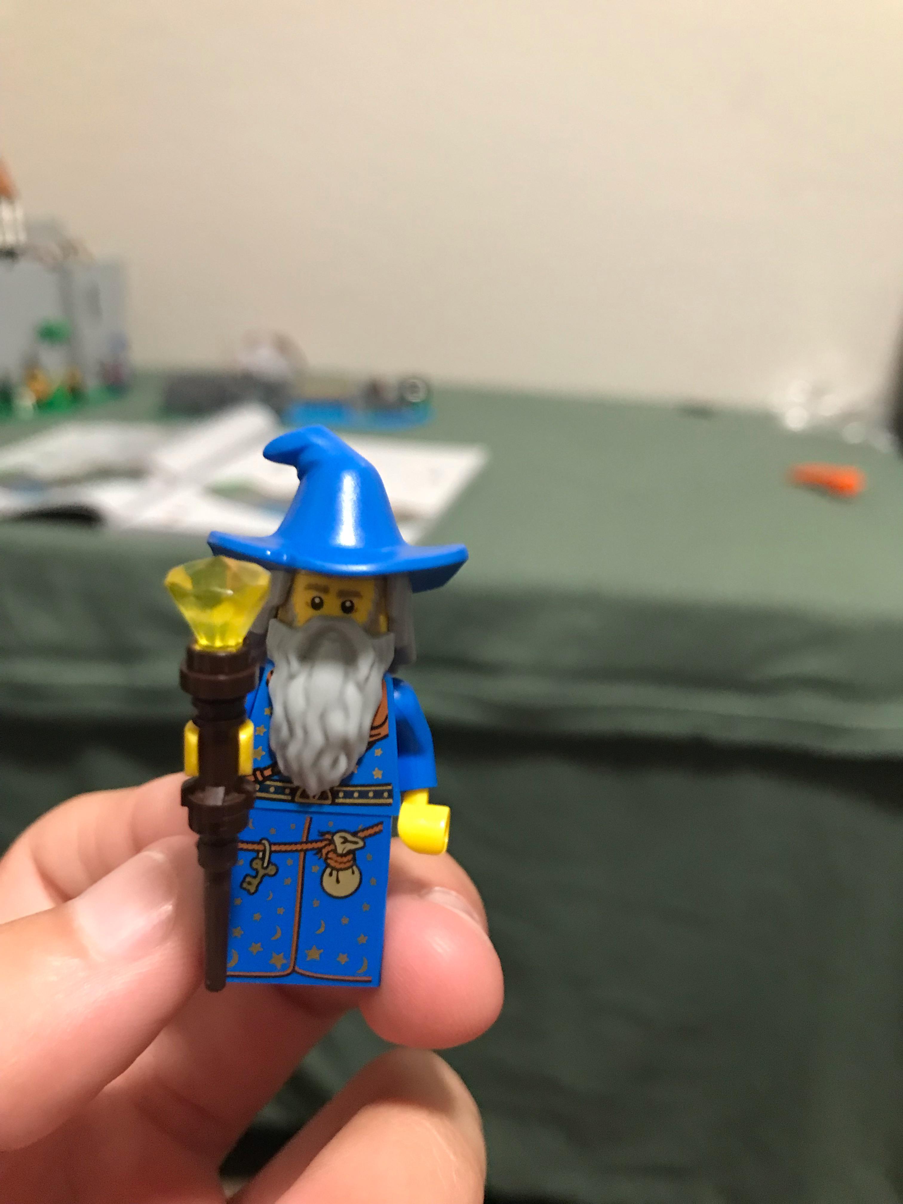 Added beard and staff to the new wizard from the build a mini fig station at the lego store