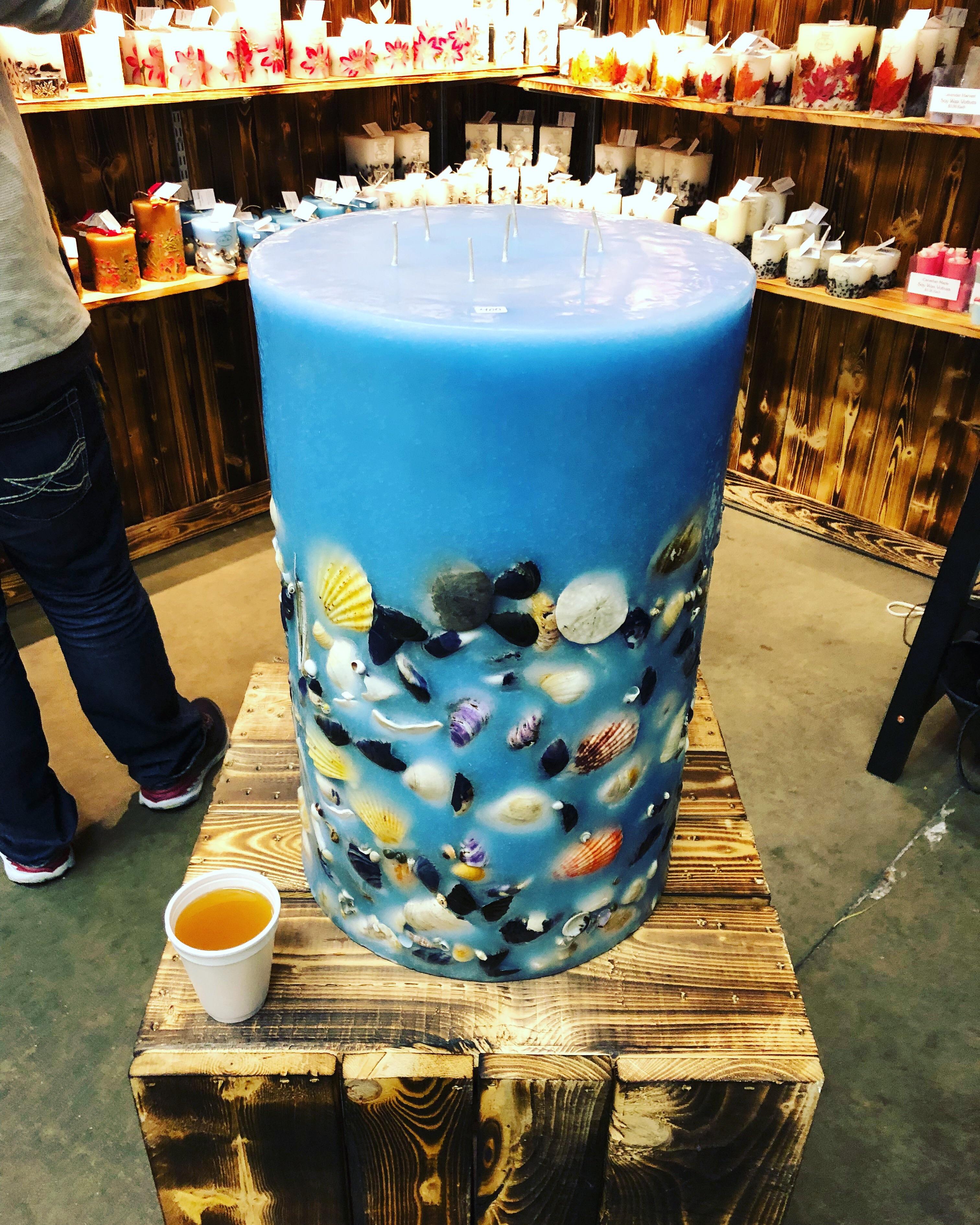This absolute unit of a candle at my local craft fair. Halifax, Nova