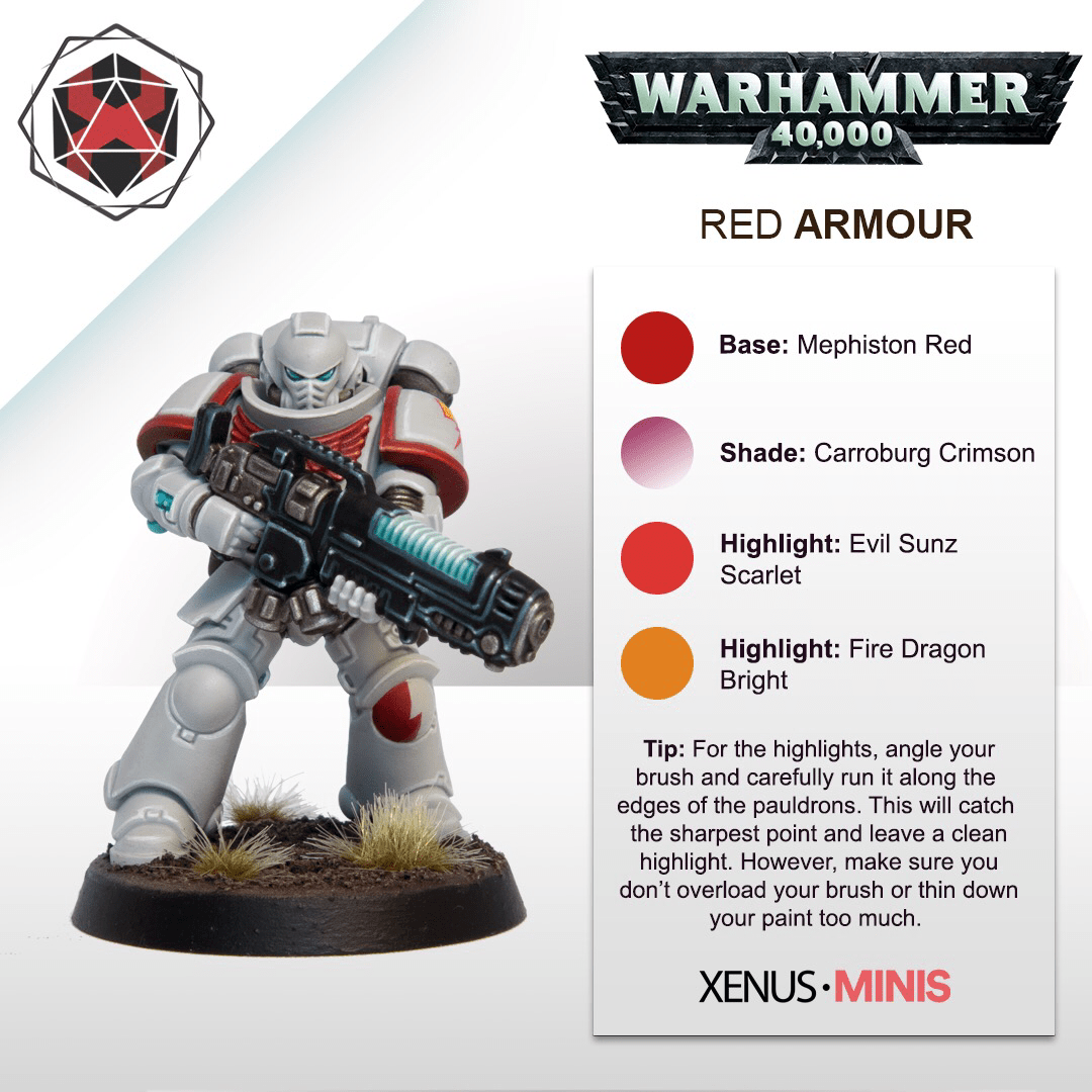 New guide on how to paint red armour =] r/Warhammer40k