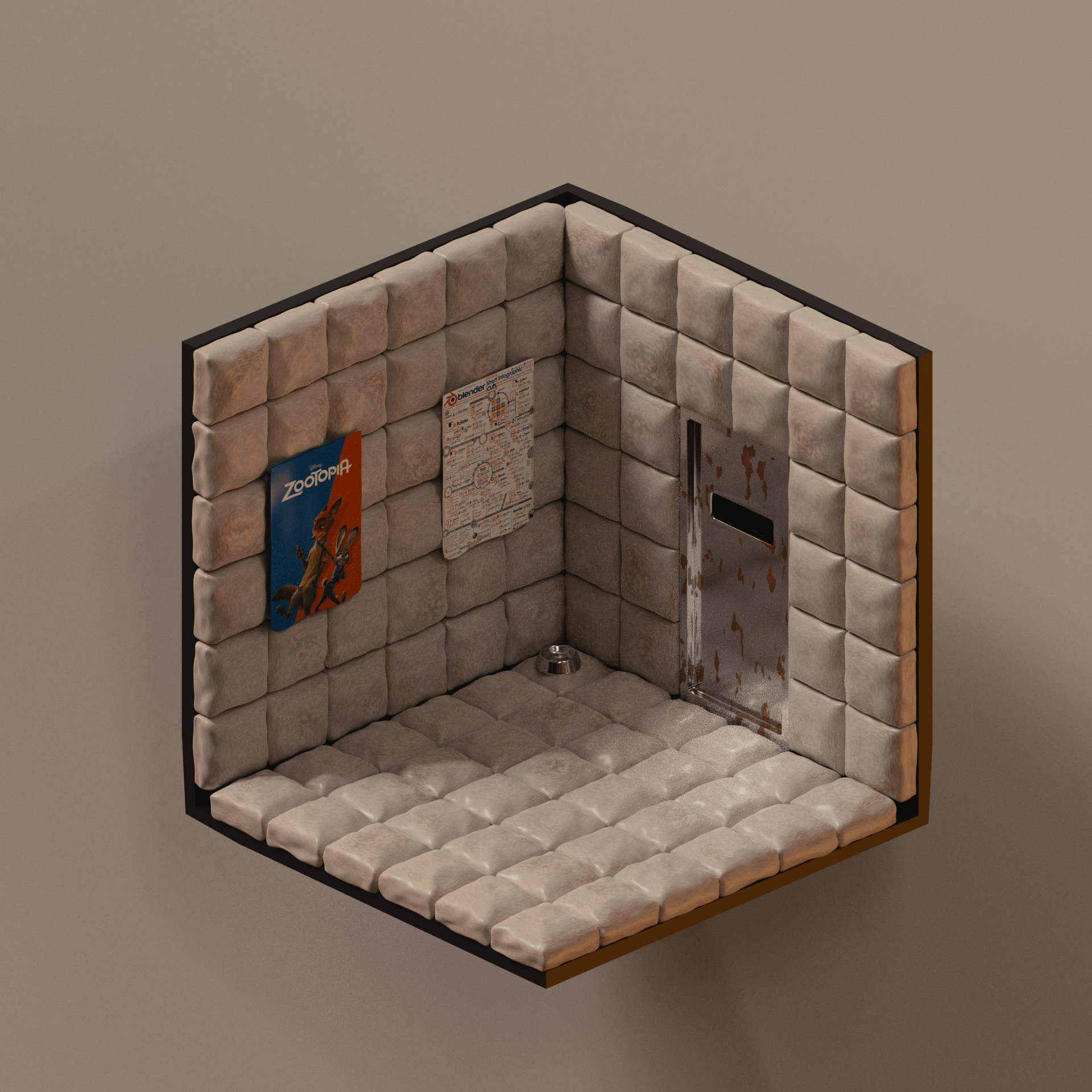 isometric attempt at my room. blender