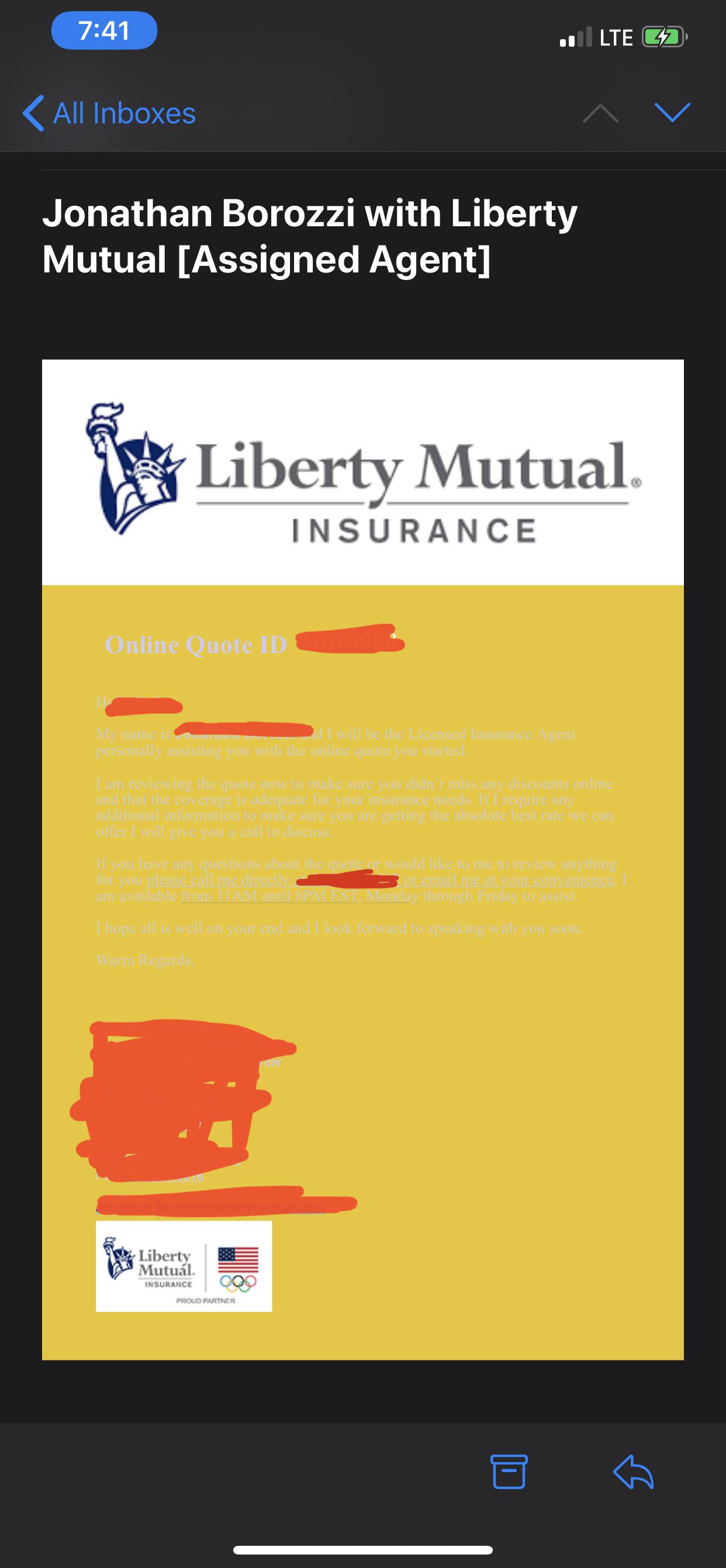 Got a quote from Liberty Mutual online and I can’t even read this
