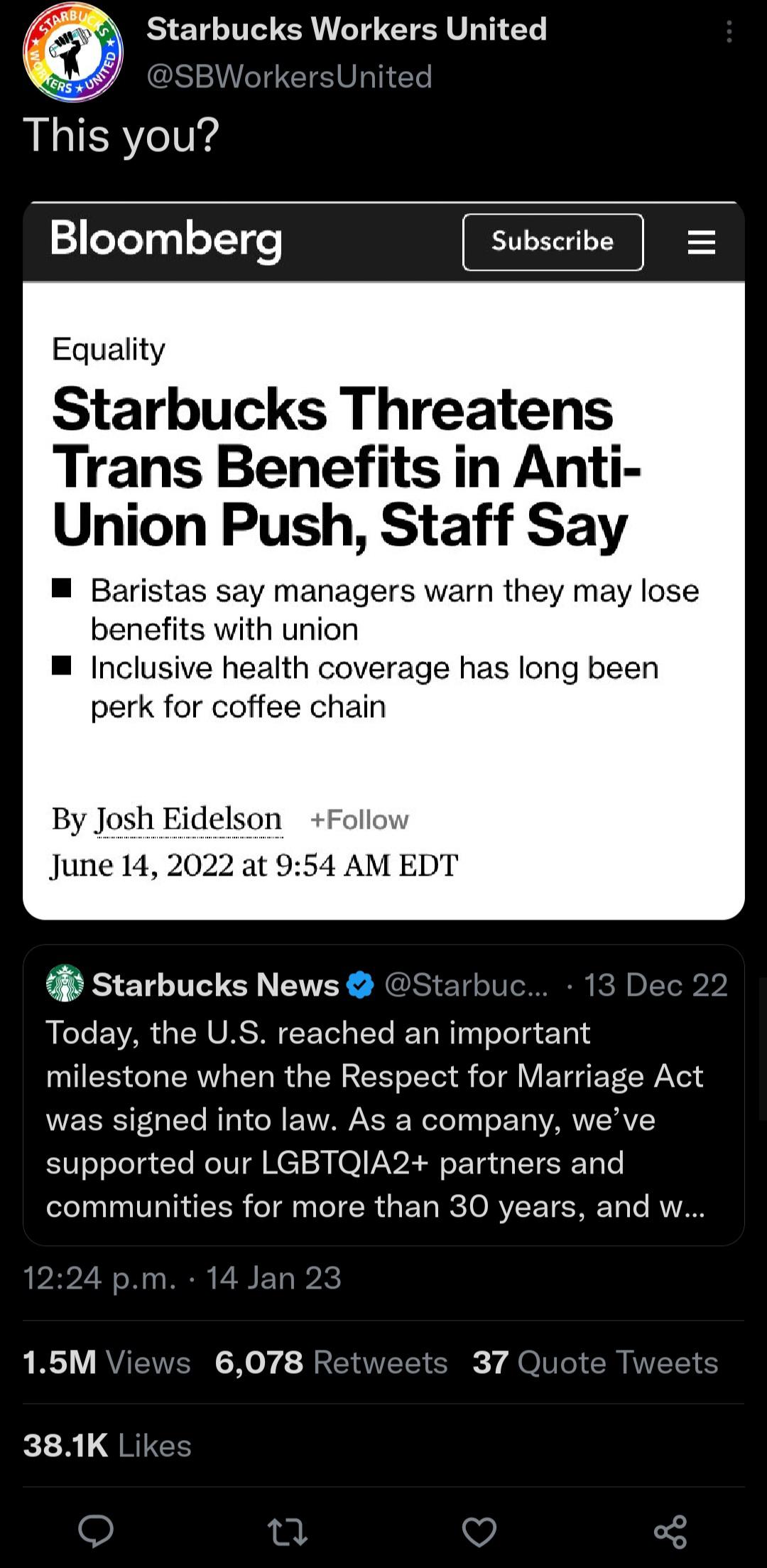 Boycott Starbucks! r/WorkReform