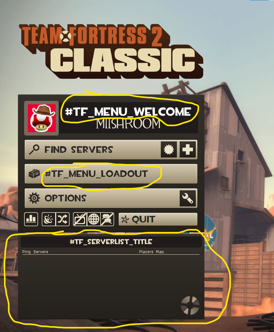 Whenever i try to play tf2c, it always has some of the text broken and