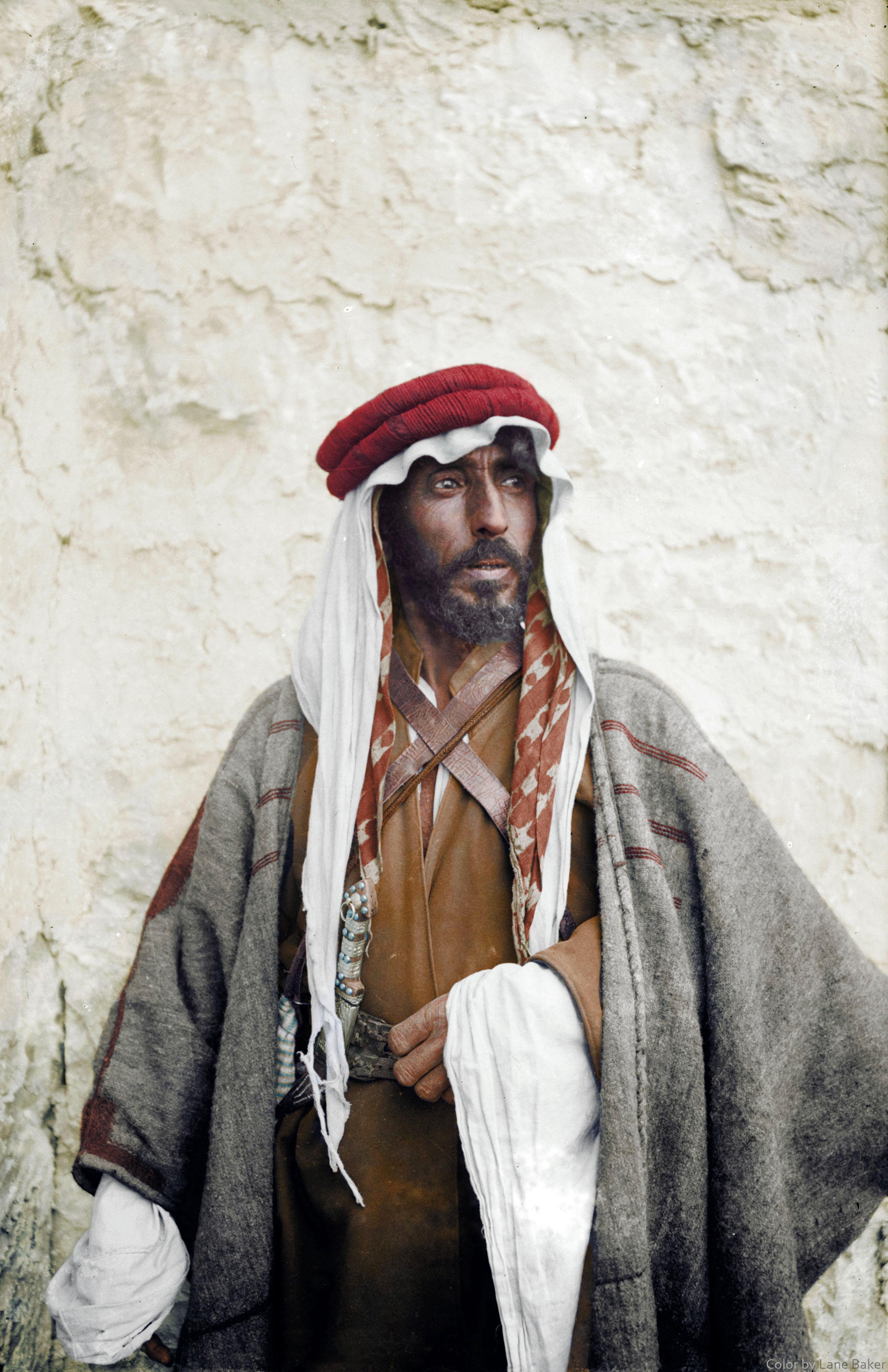 Bedouin Man in Jerusalem, 1898. r/Colorization