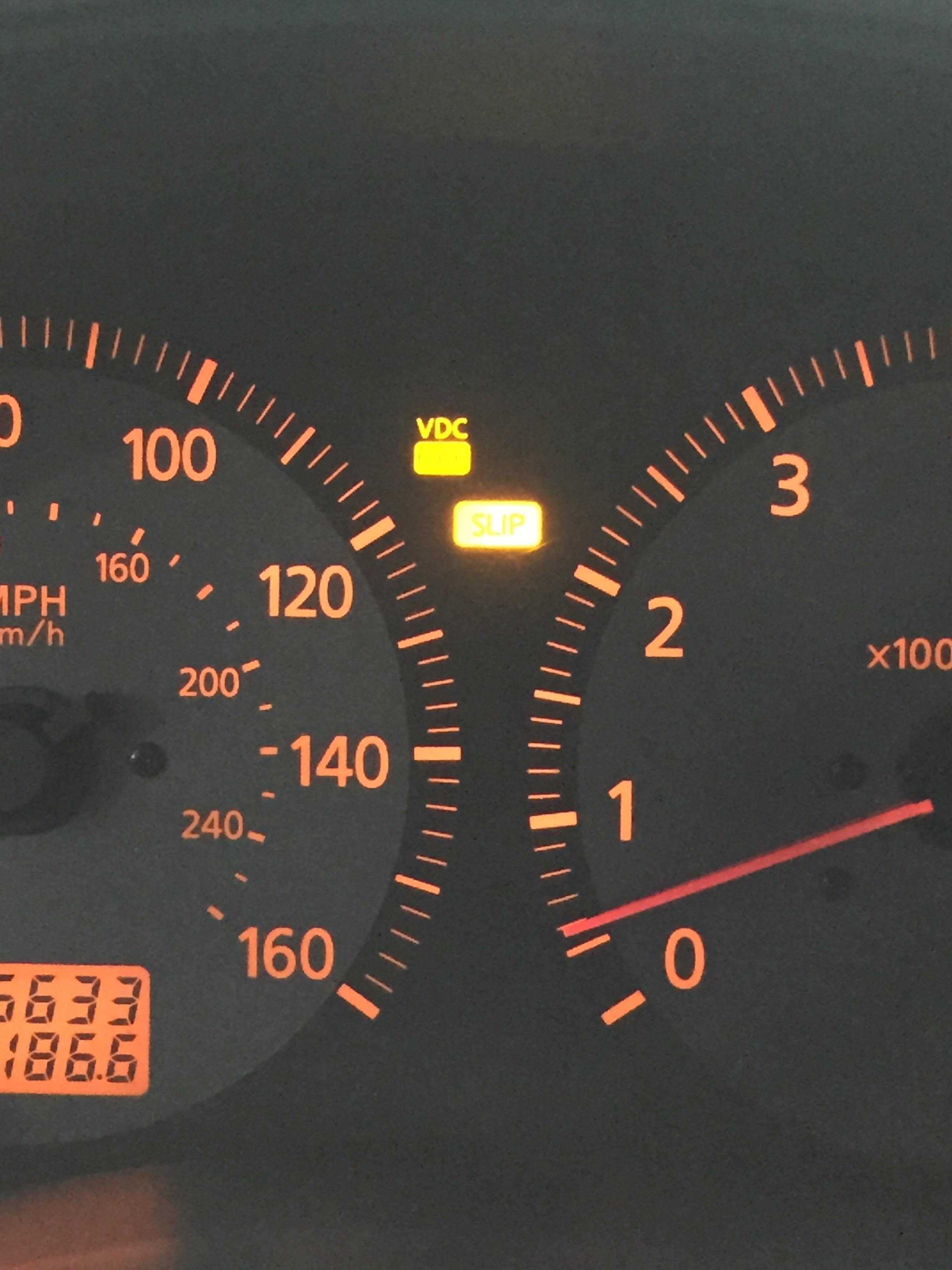 vdc and slip light staying on after I finished replacing all front end