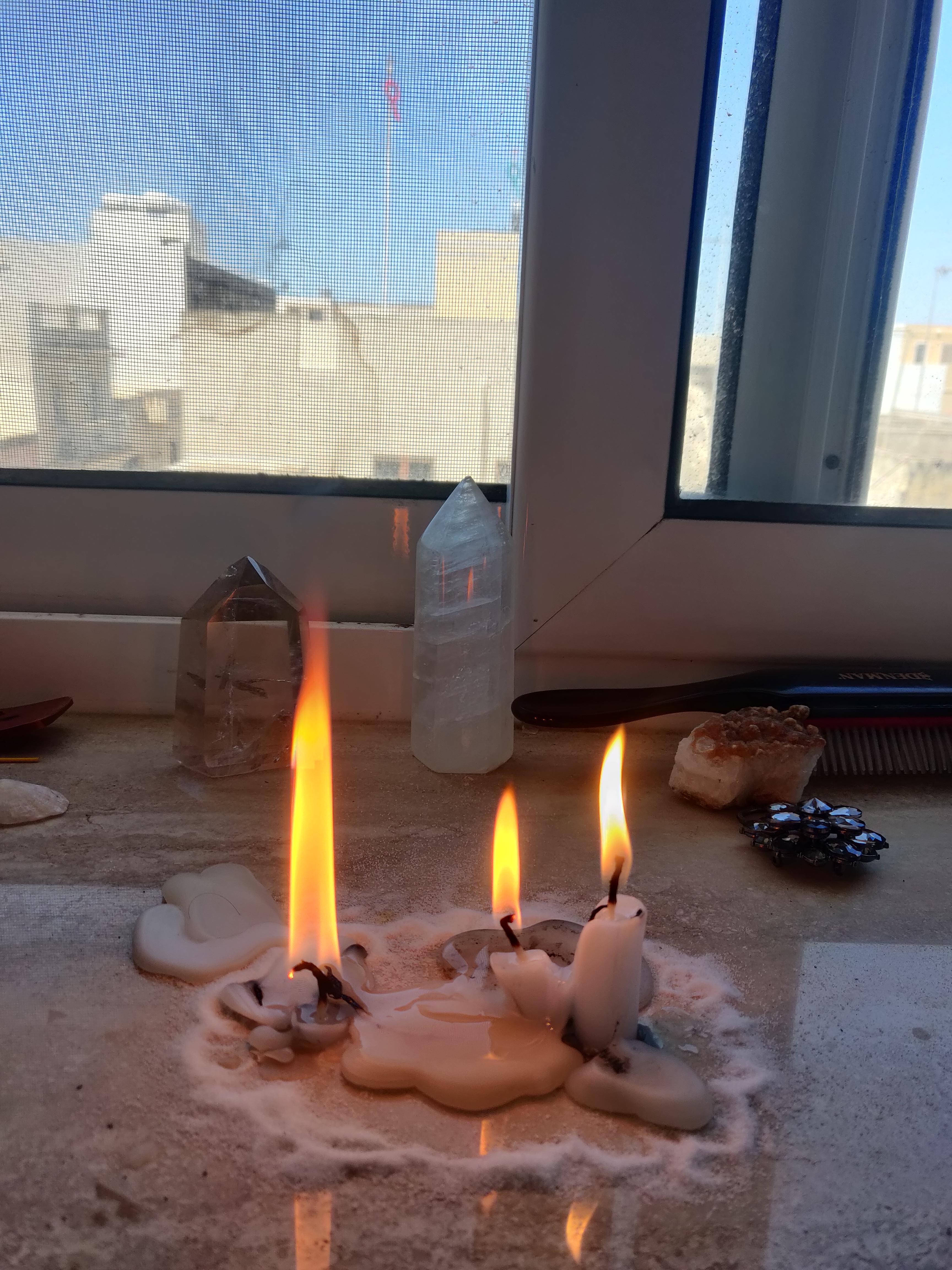 Cord cutting interpretation. The left candle represents me and the right candle represents the