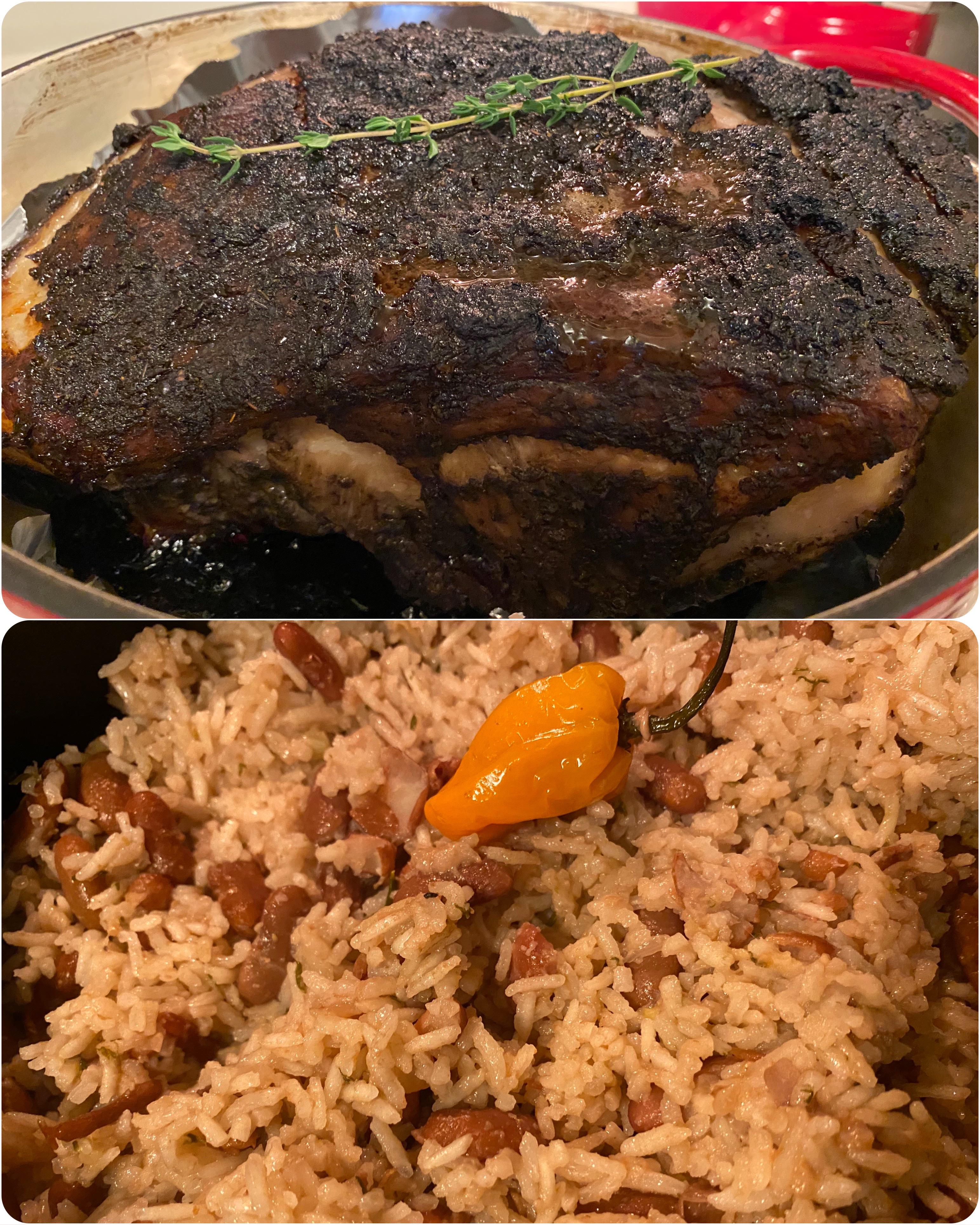 Week 6 Jamaican Oven Roasted Jerk Pork and Red Peas and Rice r