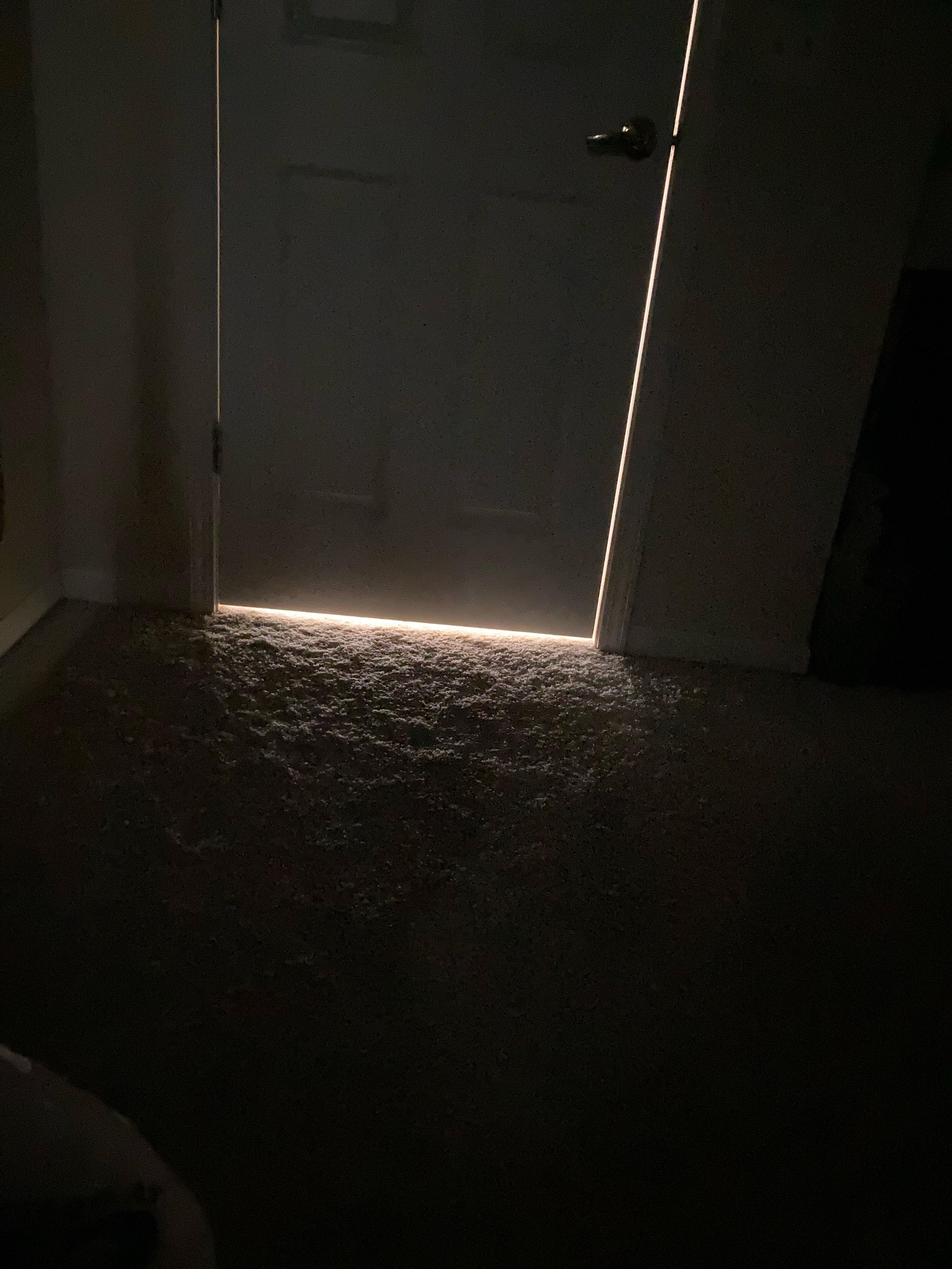 Anyone have good ideas/fabric suggestions to black out the door frame