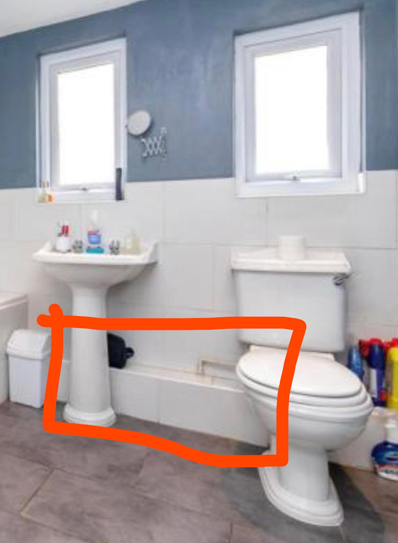 Can this be removed? Can the pipes be hidden in the wall or under the floor instead of boxed in