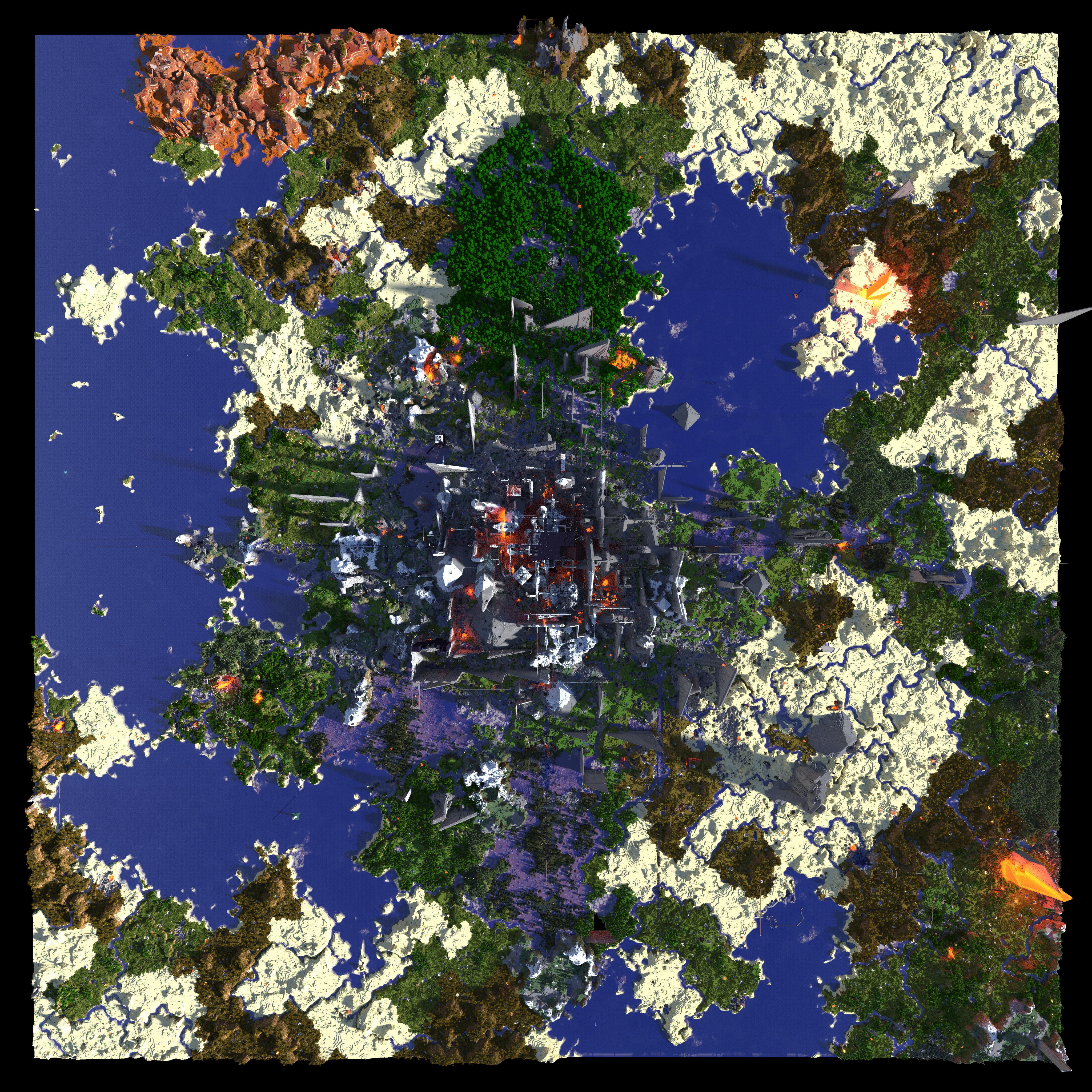 Choosing Spawn Area Earth Map Spawn Area (±2048 blocks) as seen on 2019/08/27 (finall render, cause
