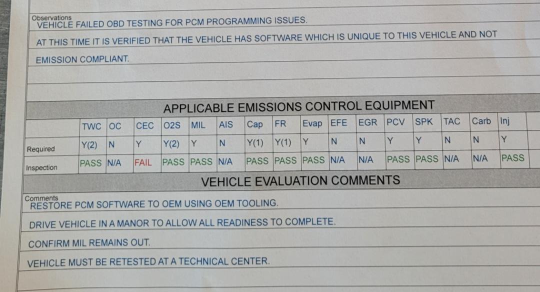 Trying to pass emissions with Cobb AP + CAI and catback exhaust. Is it